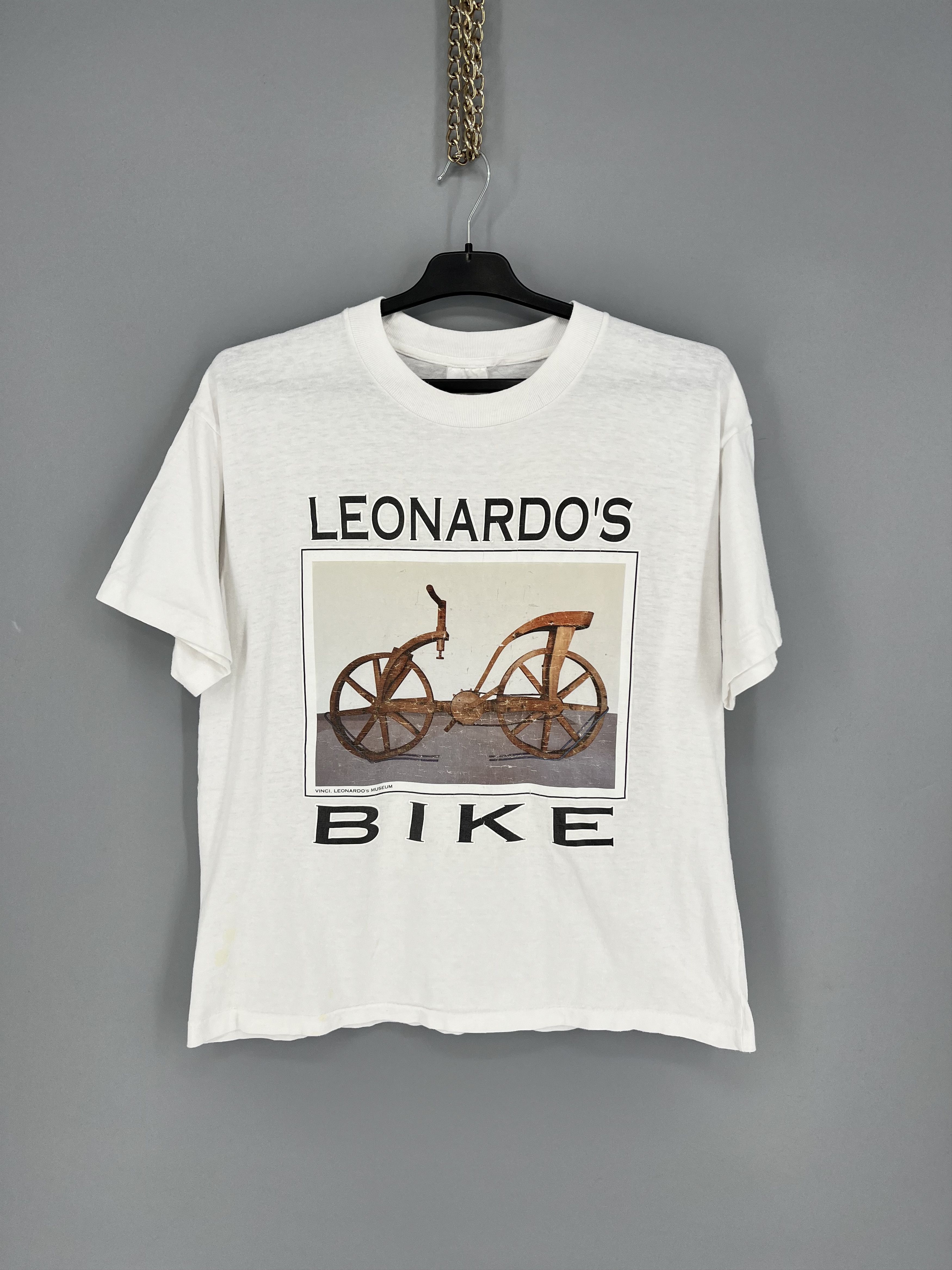 Band Tees × Streetwear × Vintage Vintage Leonardo Da Vinci Bike T 