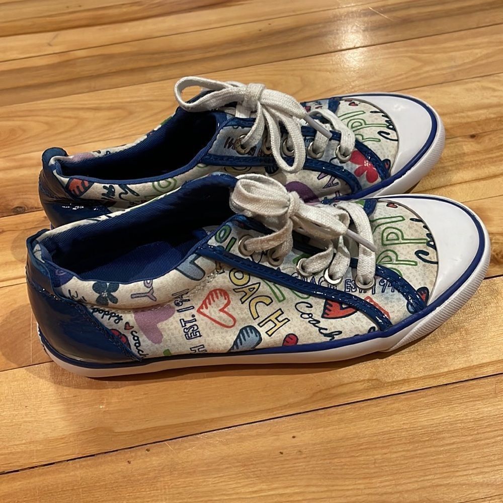 Coach Coach Barrett low top blue patent edged-accent patterned la Size US 6 / IT 36 - 2 Thumbnail
