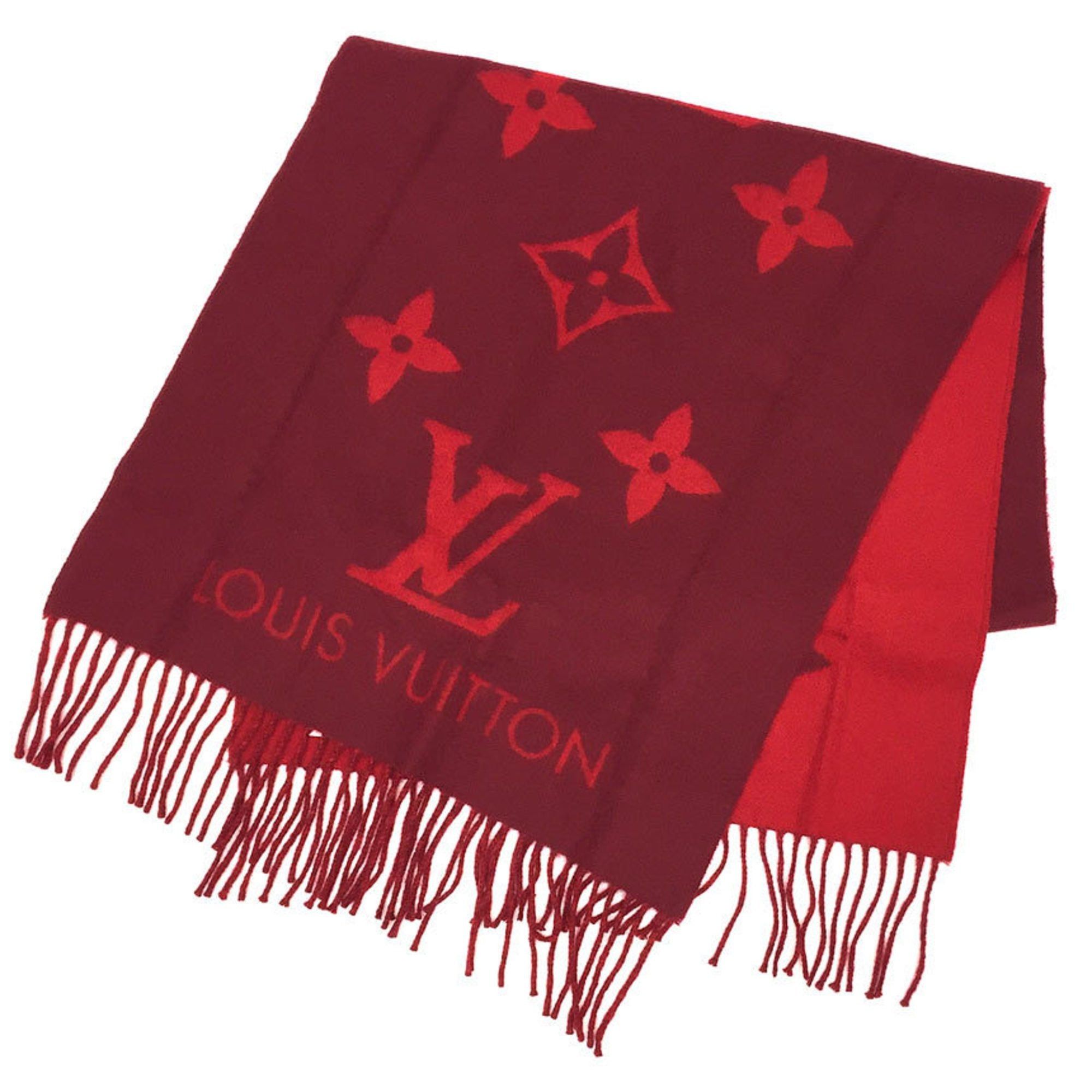 image of Louis Vuitton Echarpe Reykjavik M75505 Monogram Scarf Cerise [Red] Cashmere, Women's