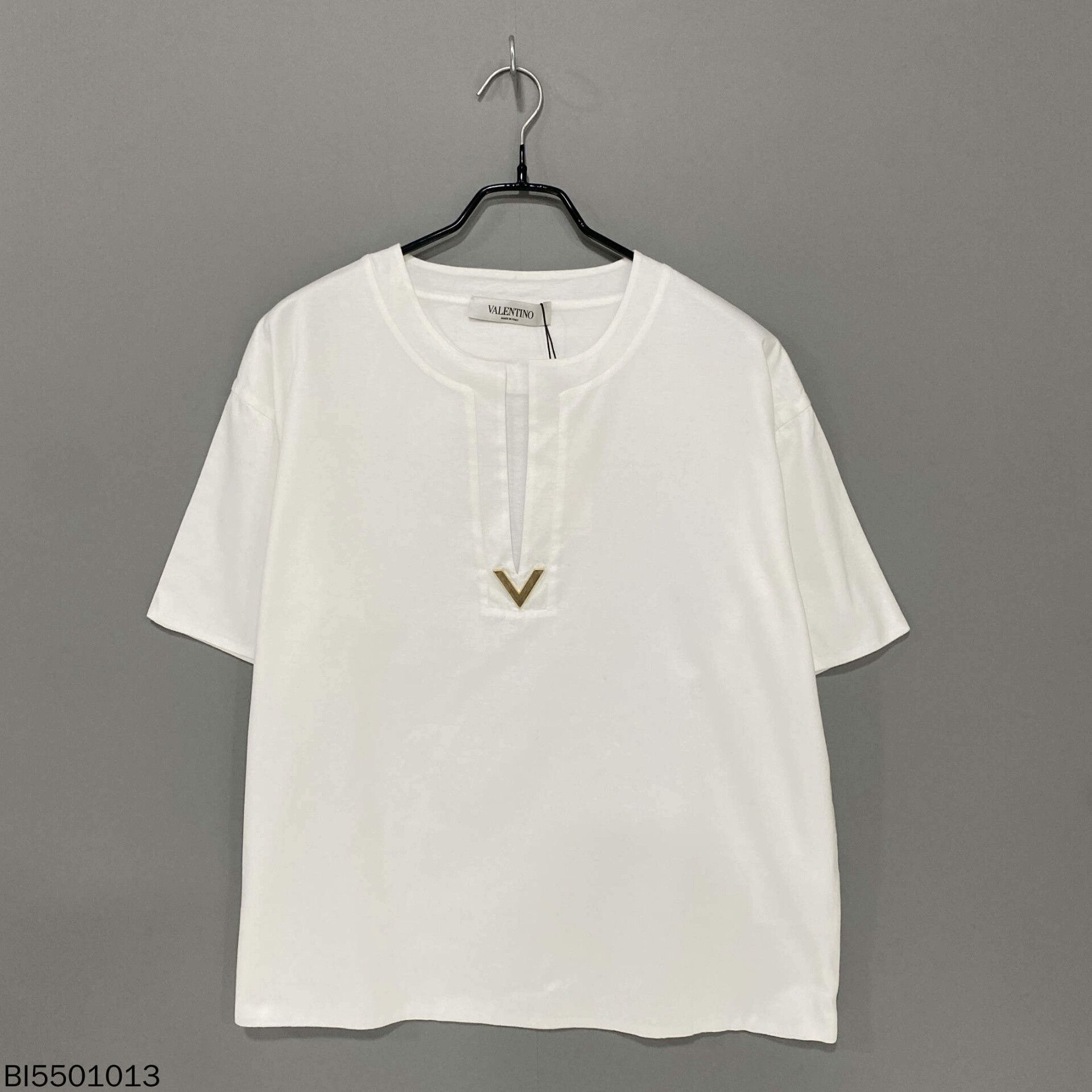 Valentino Deep V Gold Button Short Sleeve