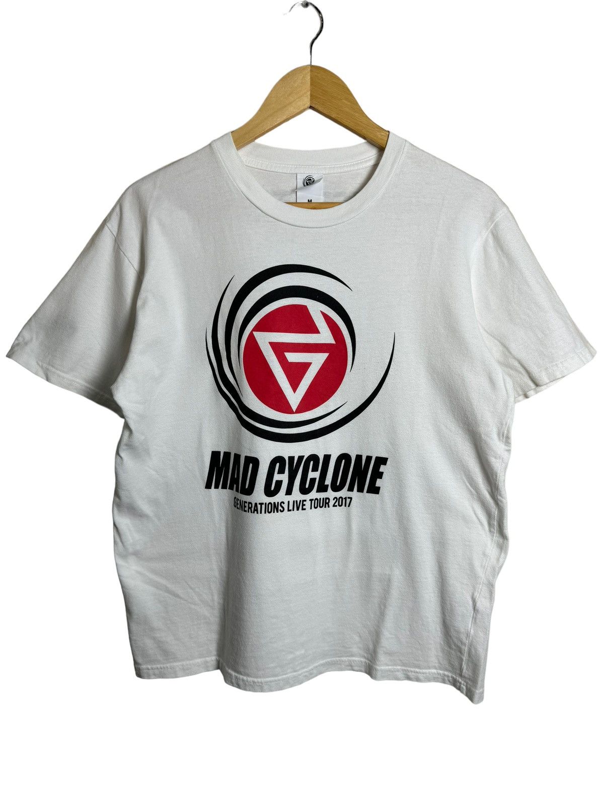 image of Band Tees x Rock T Shirt Band Tee 2017 Mad Cyclone Generations Lives Tour Tee in White (Size Medium