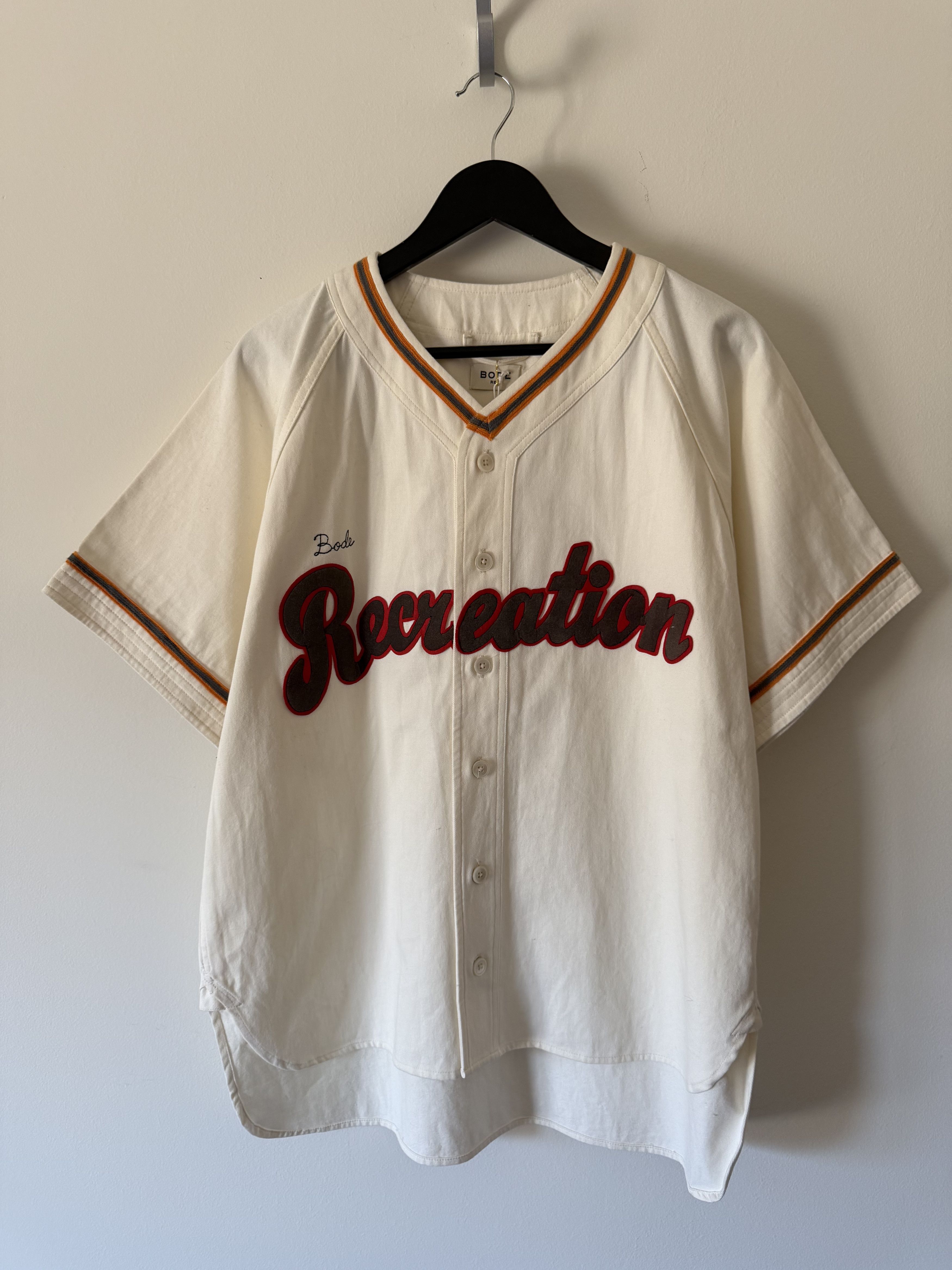 Bode Bode Baseball Shirt in White Size US M / EU 48-50 / 2 - 1 Thumbnail