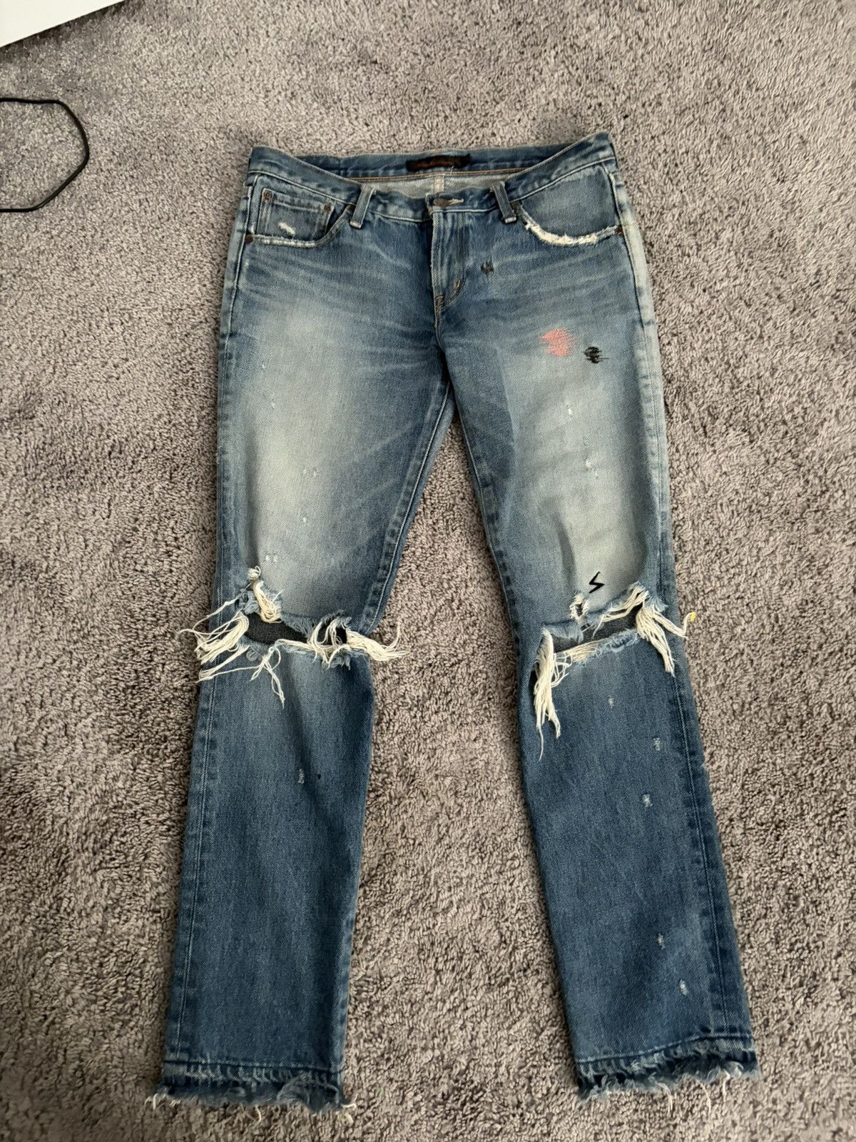 Undercover Undercover “But Beautiful” 58 Distressed Patchwork Denim Size US 29 - 1 Thumbnail