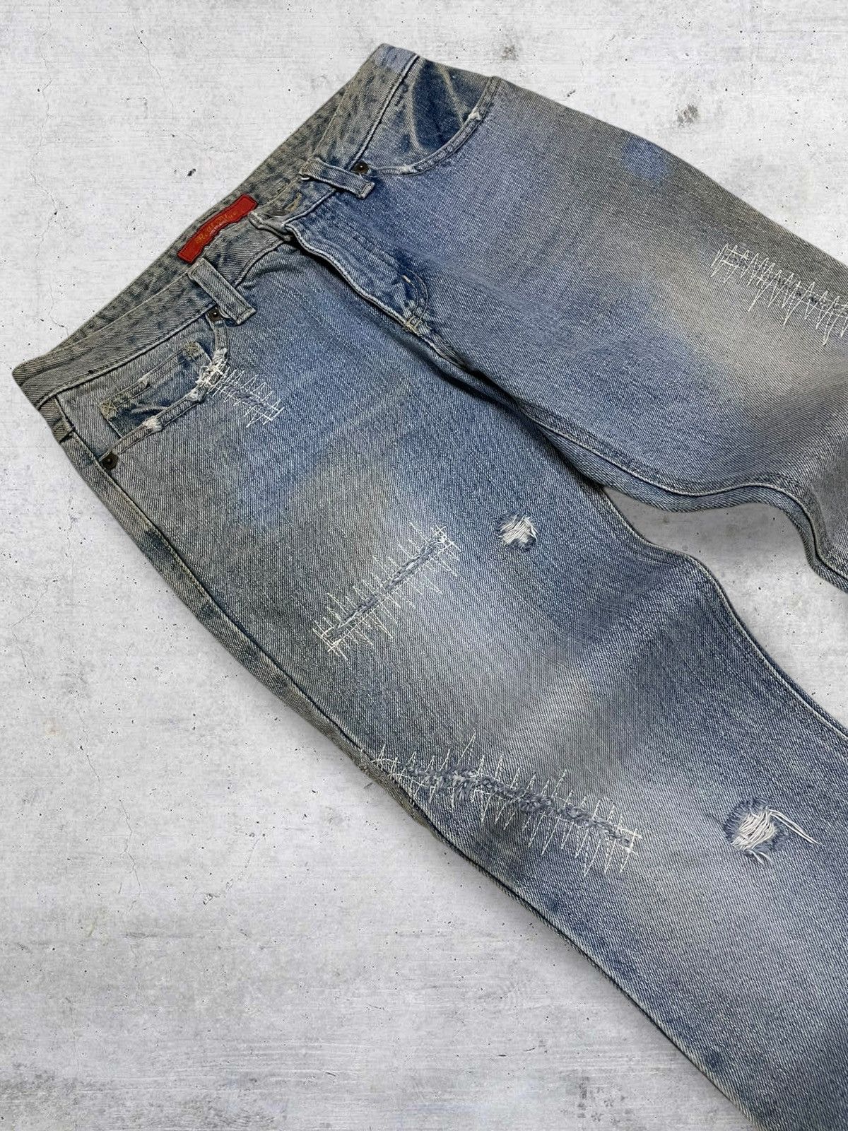 Tornado Mart VINTAGE REAL INTERPLANET OG JAPAN DIRTY STYLE FLARED DENIM Size US 28 / EU 44 - 7 Thumbnail