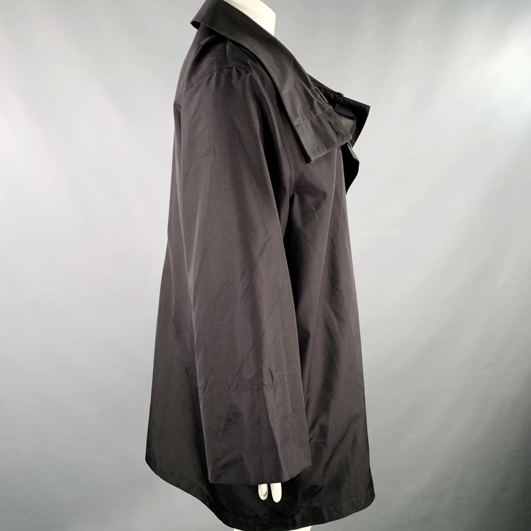 Akris AKRIS Black Silk Zip Up Coat Size 12 Women Size XL / US 12-14 / IT 48-50 - 3 Thumbnail