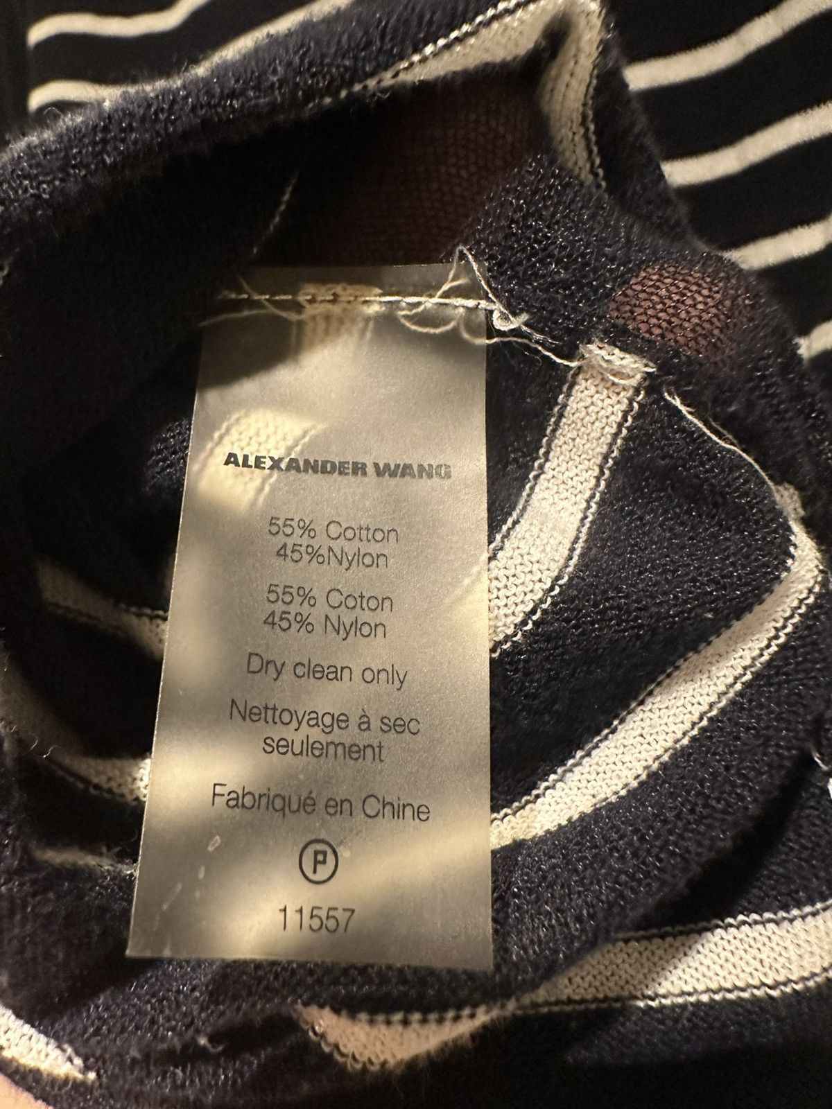 Alexander Wang T Alexander Wang Side Sheer Striped Long Sleeve T-Shirt Size S / US 4 / IT 40 - 5 Thumbnail