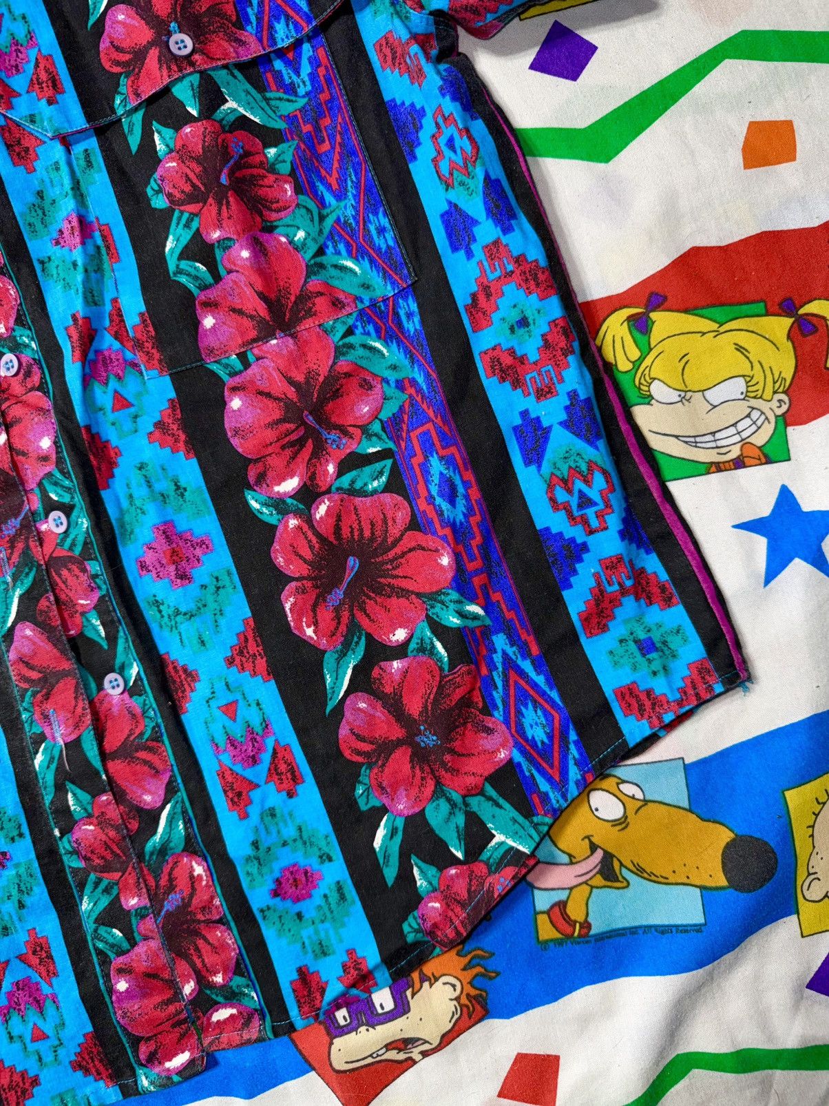 Wrangler Vintage Wrangler Aztec Flower Short Sleeve Shirt Size US M / EU 48-50 / 2 - 5 Thumbnail