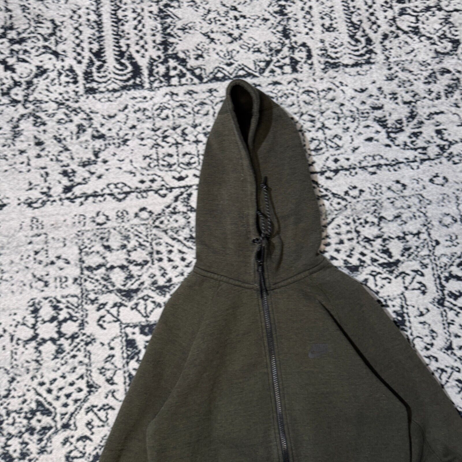 Nike × Vintage Vintage Nike Khaki Cotton Hoodie Size S Tech Fleece Drill Size US S / EU 44-46 / 1 - 4 Thumbnail
