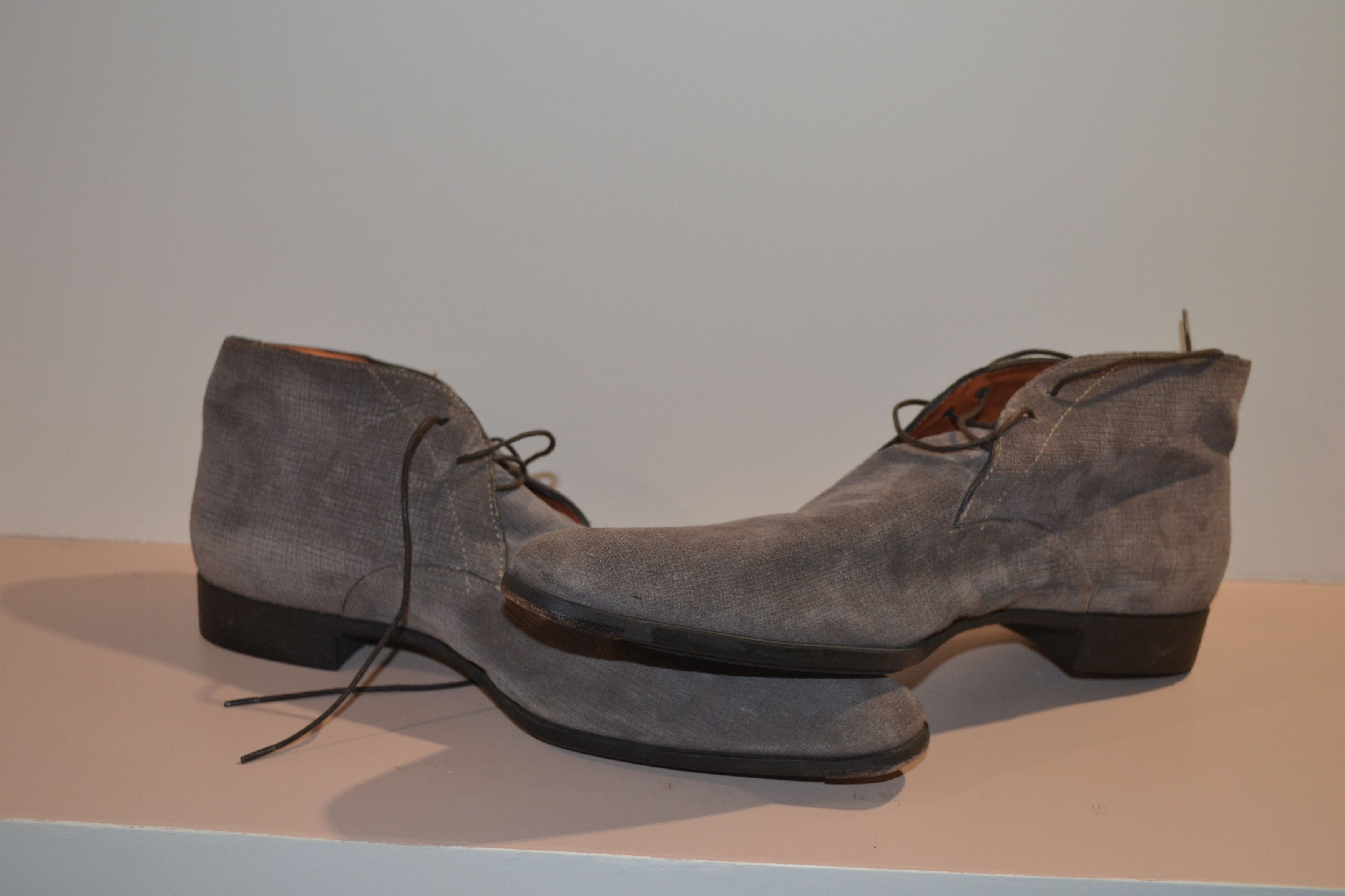 Santoni Santoni for oger Grey Chukka-Style Leather Shoes Size US 11 / EU 44 - 2 Thumbnail
