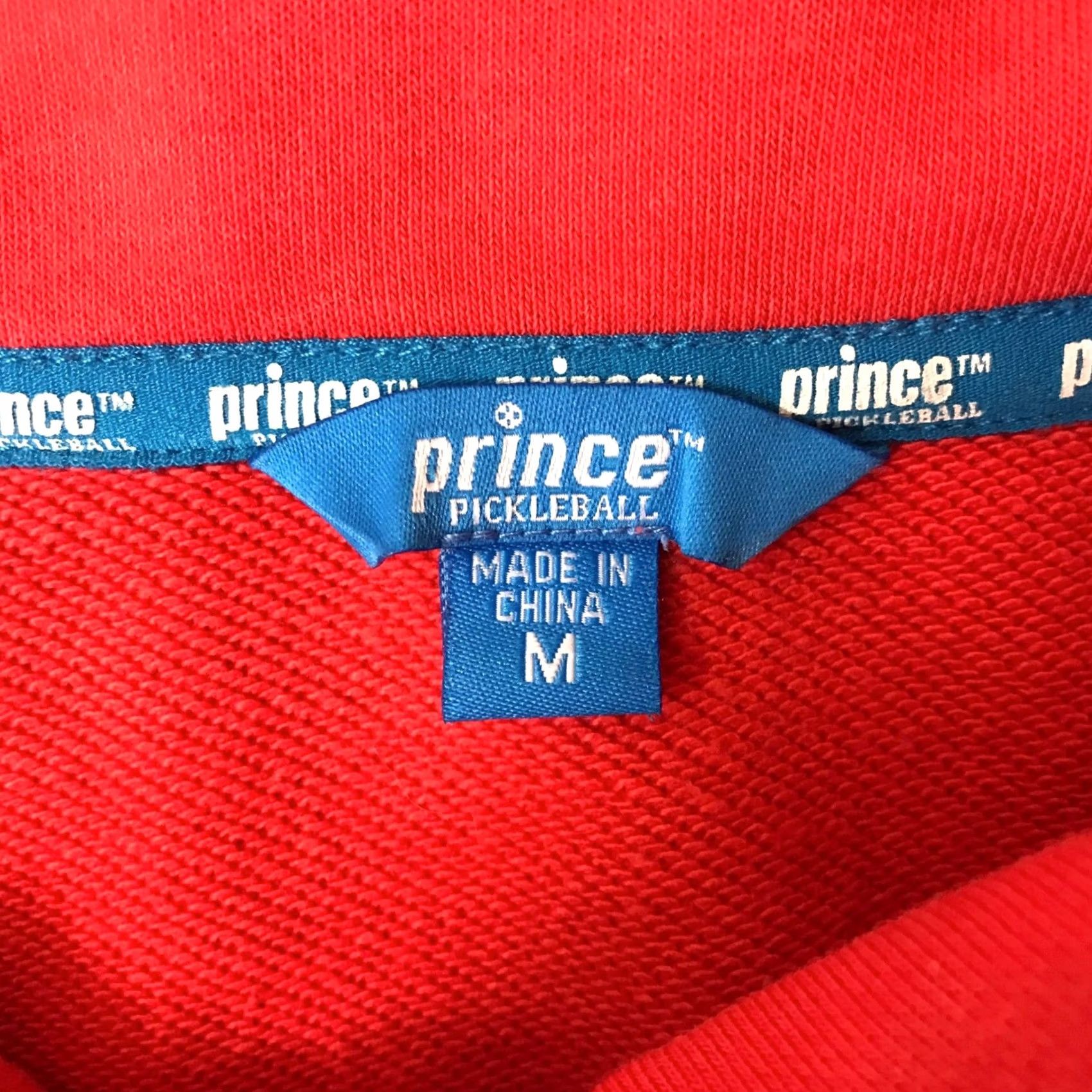 Prince Prince Pickleball Womens Red Quarter Zip Cropped Sweatshirt M Logo Pullover Size M / US 6-8 / IT 42-44 - 7 Thumbnail