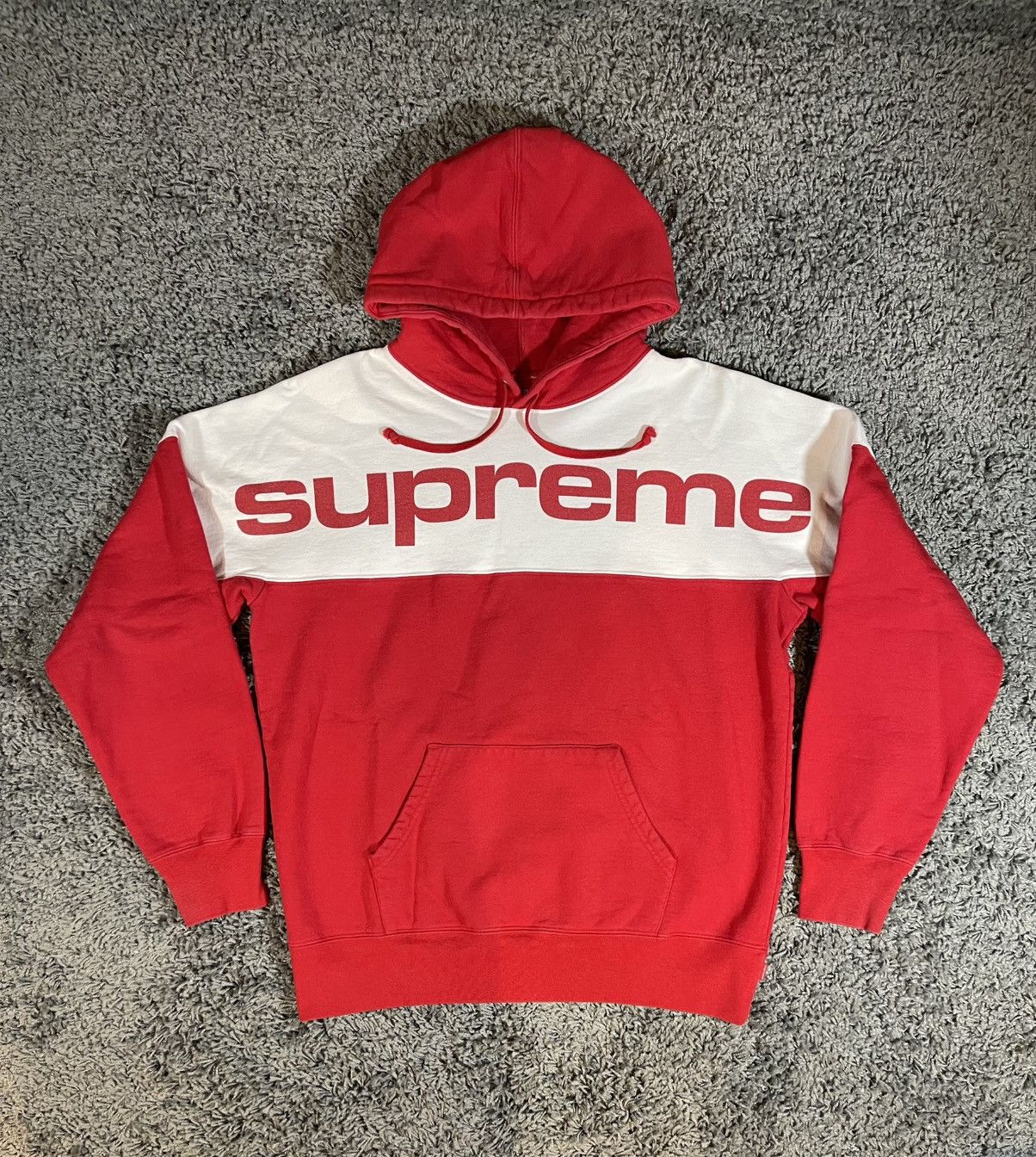 新品】Supreme blocked hooded sweatshirt 巻き上げる M 