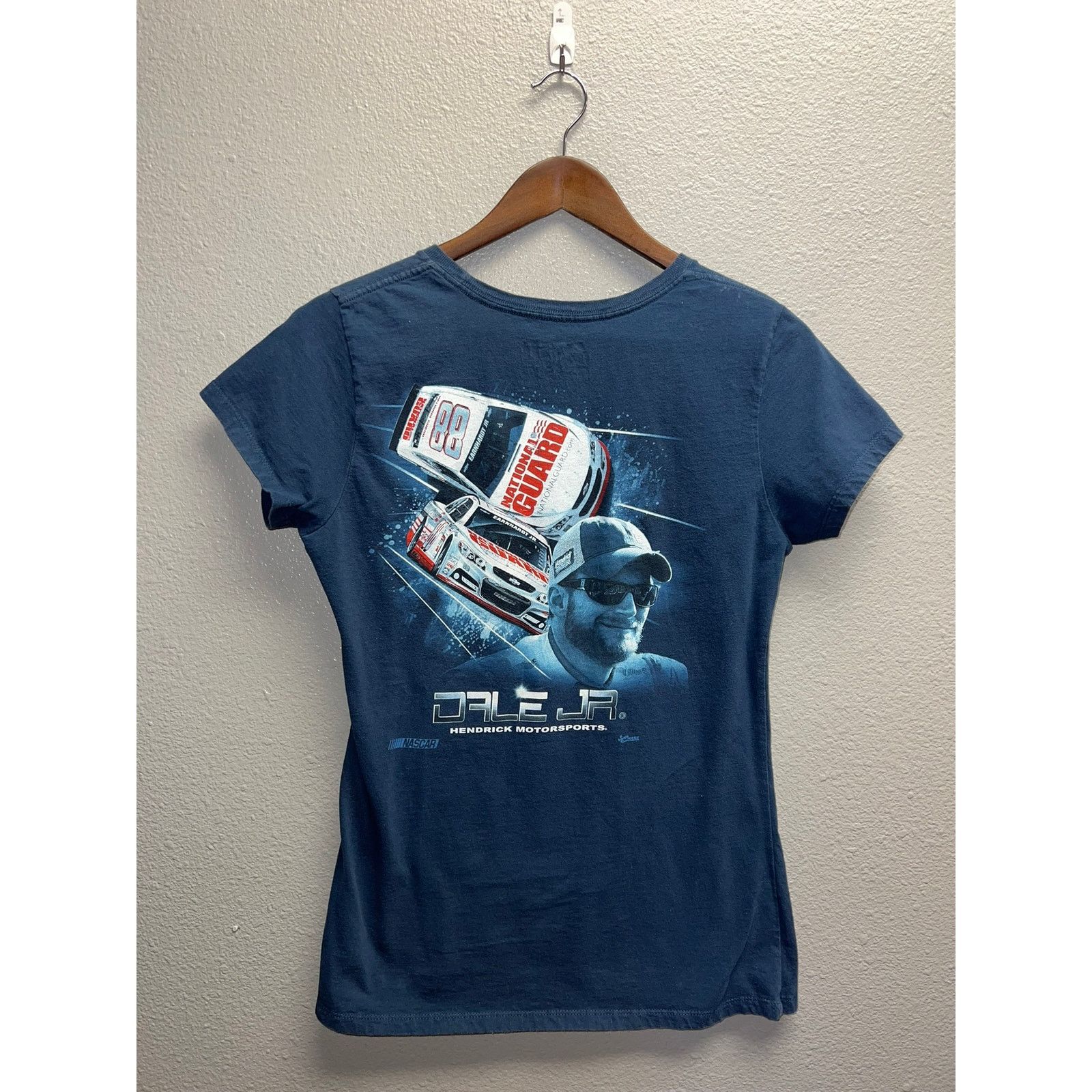 Chase Authentics Womens Dale Jr Shirt Nascar Blue Racing Top Tee Women's L Size L / US 10 / IT 46 - 1 Thumbnail