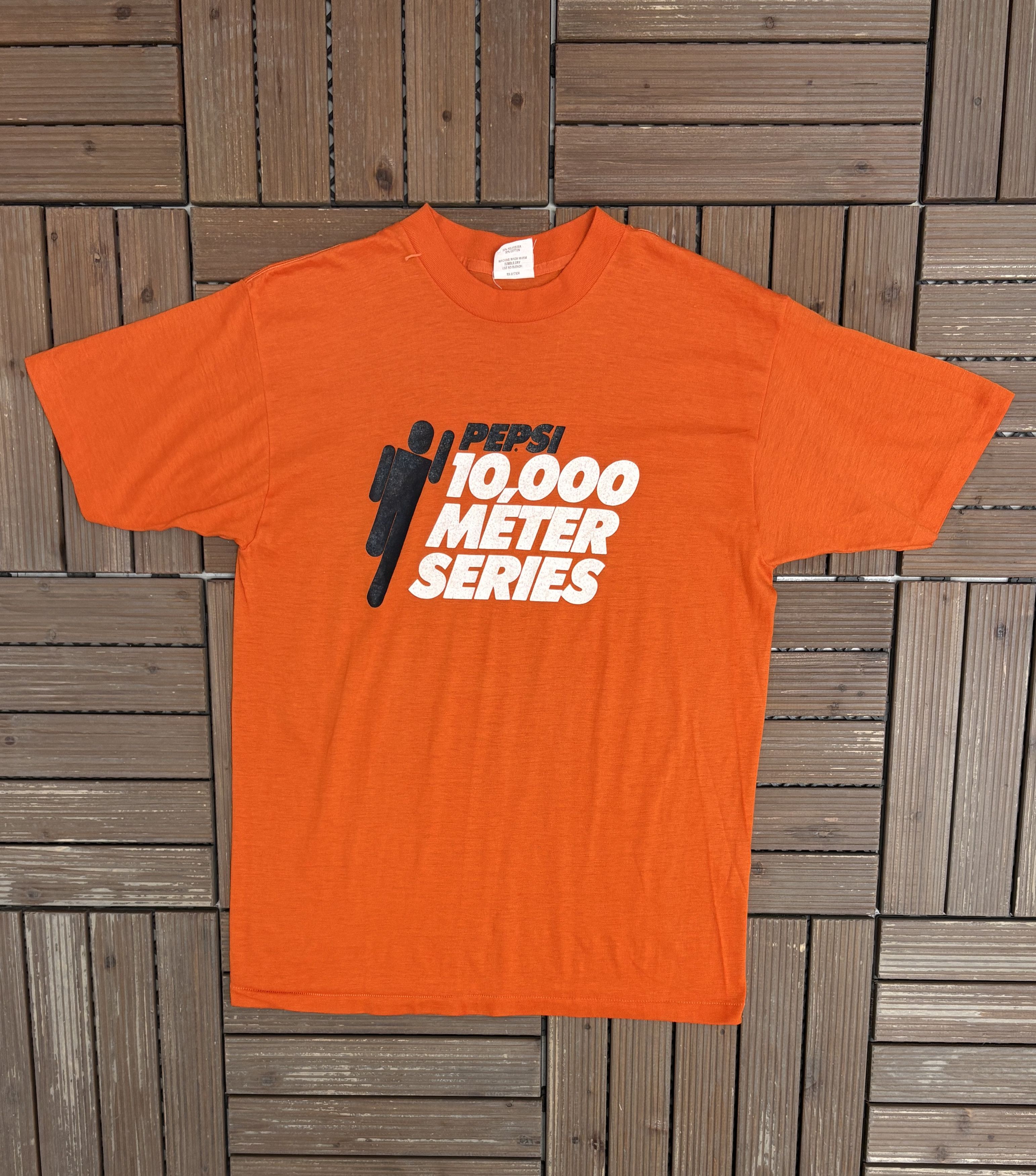 Vintage Pepsi 10,000 Meter Series Vintage Orange T-Shirt Tee Size US L / EU 52-54 / 3 - 1 Thumbnail