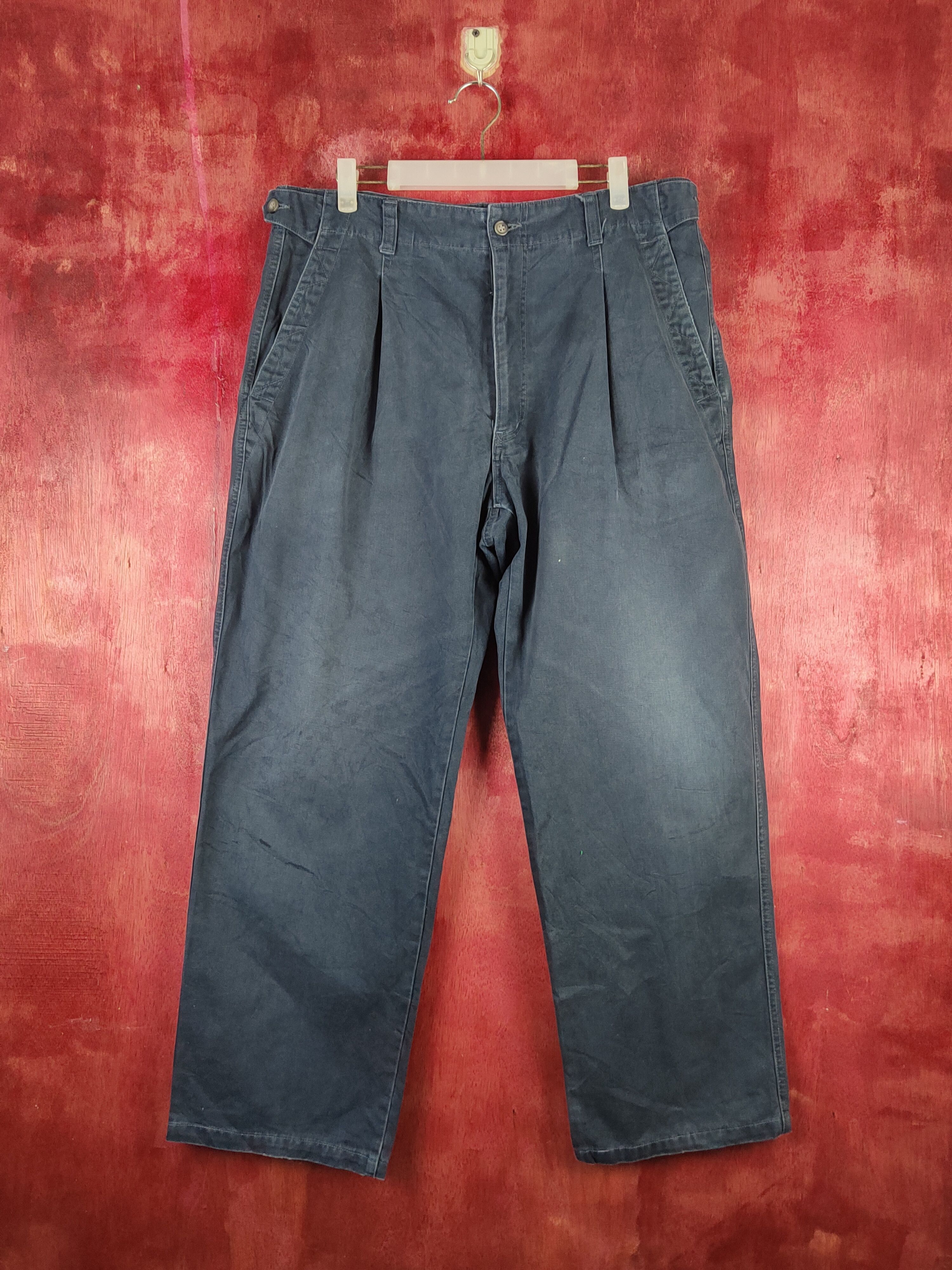 image of Vintage Sina Cova Lupe Di Mare Blue Multipocket Casual Pants S1725 in Dark Blue, Men's (Size 36)