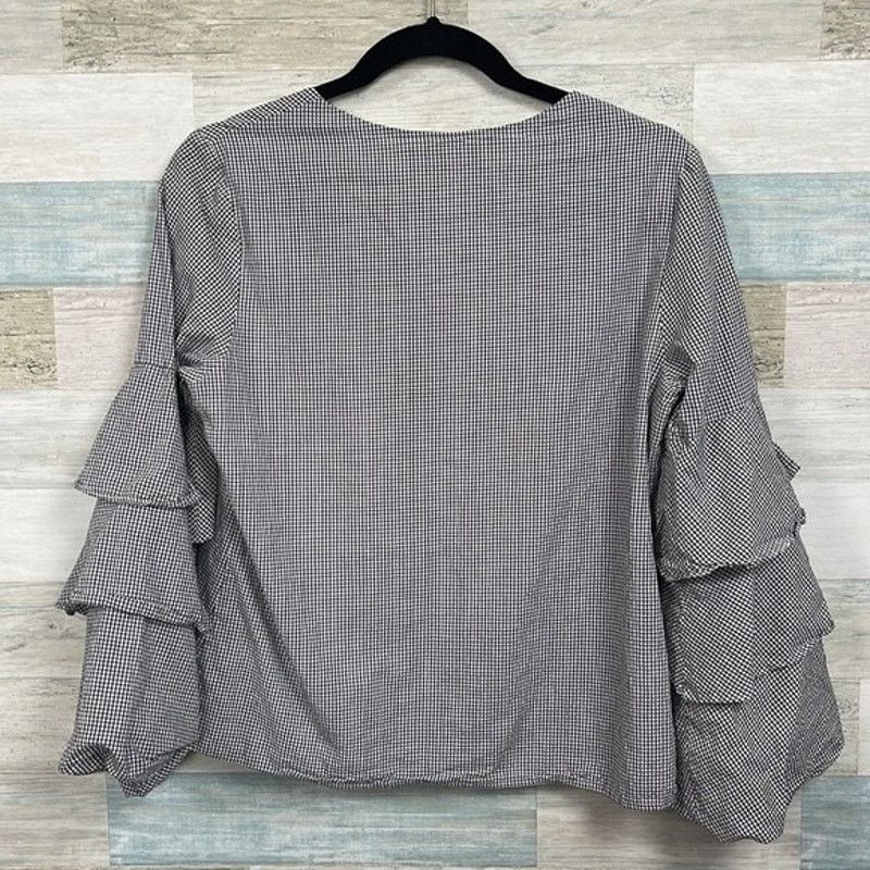 Other WAYF Tiered Flare Sleeve Blouse White Black Womens Small Size S / US 4 / IT 40 - 4 Thumbnail