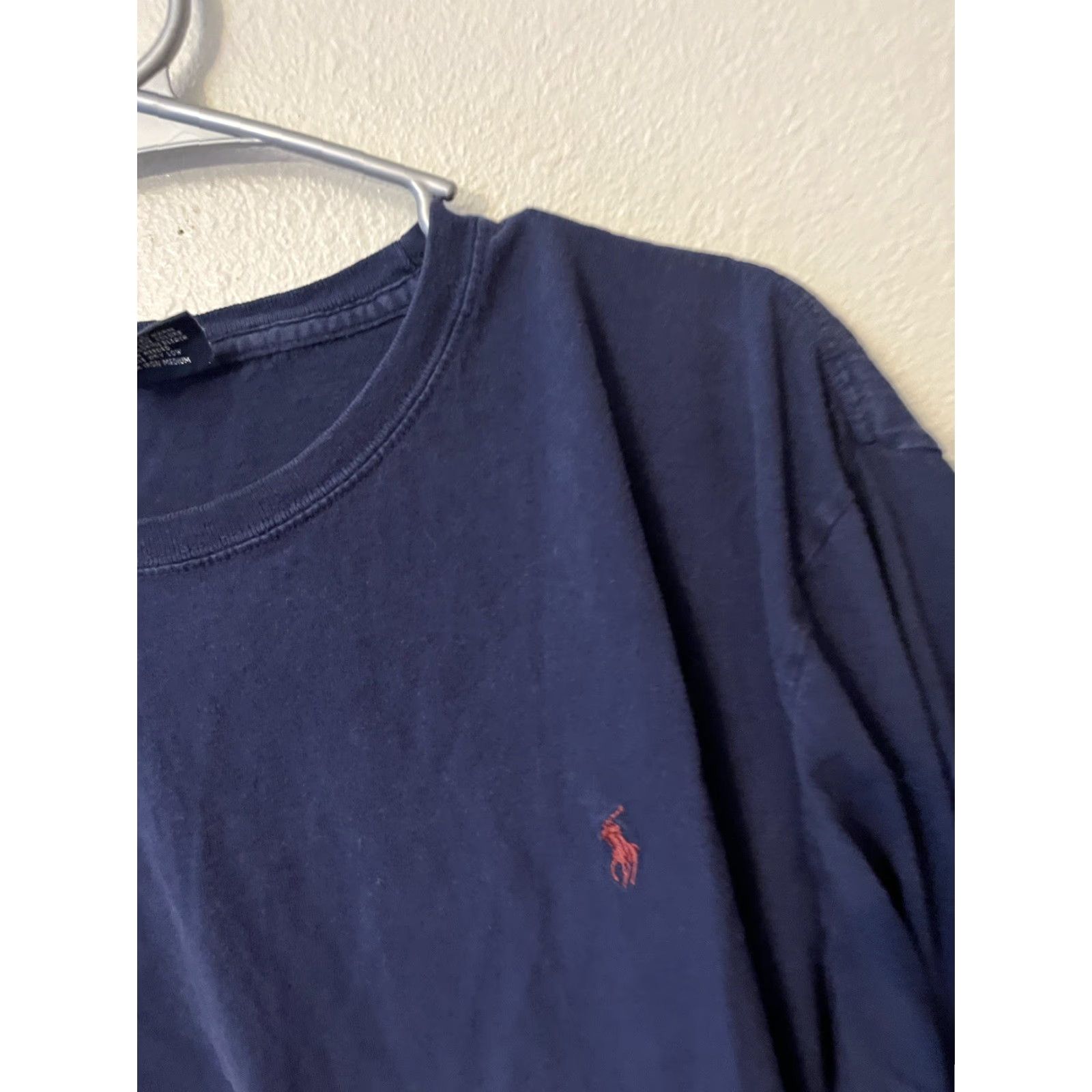 Polo Ralph Lauren Polo Ralph Lauren Tee T Shirt Mens Large Navy Knit Crew Neck Long Sleeve Blue Logo Size US L / EU 52-54 / 3 - 3 Thumbnail