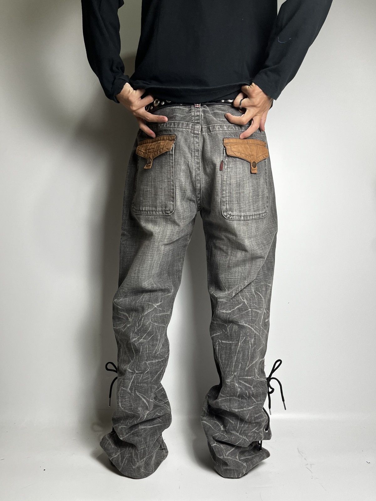 If Six Was Nine × Japanese Brand × Le Grande Bleu (L.G.B.) Lace up solberry pant vkei style japanese brand Size US 32 / EU 48 - 3 Thumbnail