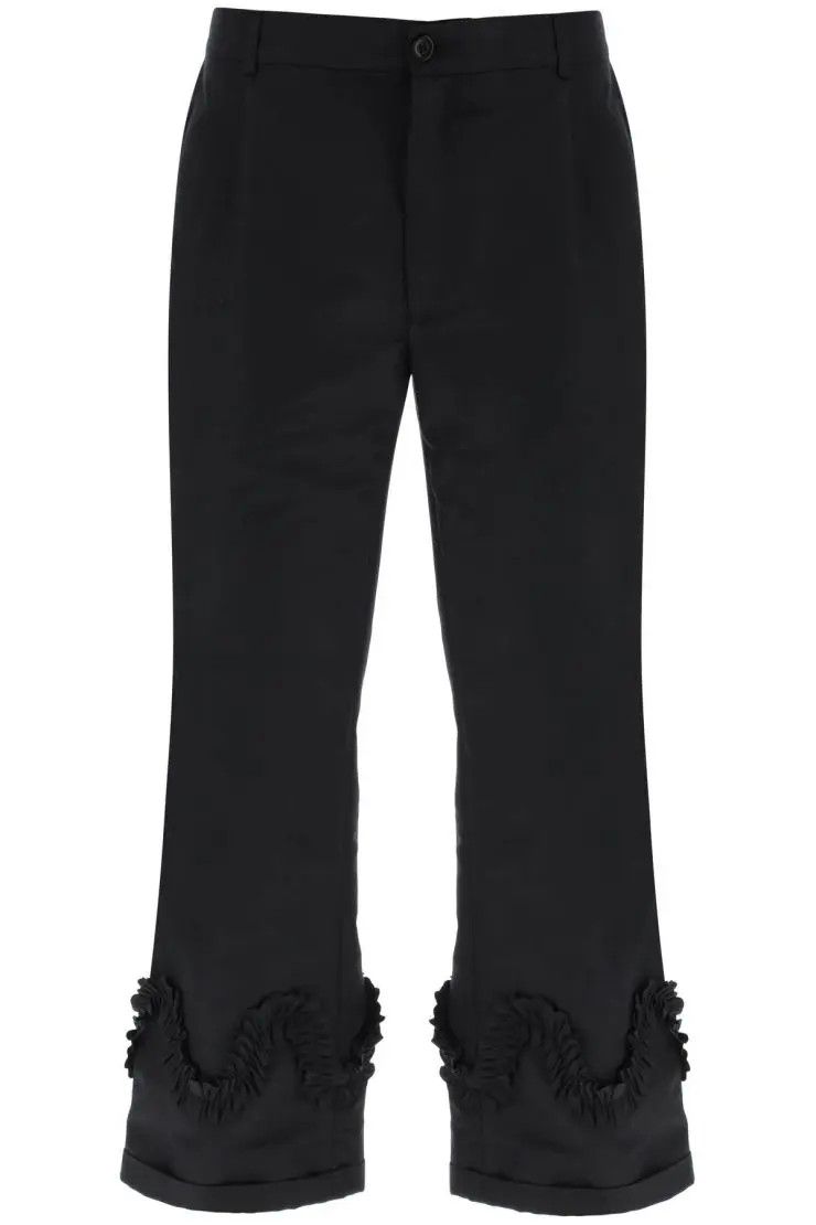 image of Sky High Farm Workwear O1S22I1N0324 Ruffled Trousers In Black, Men's (Size 34)