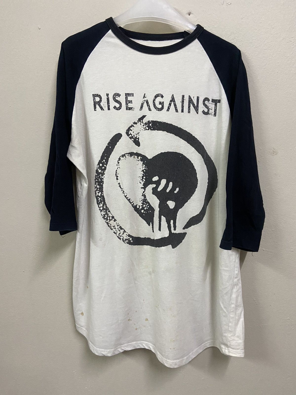 Rise Against Shirt Rock Band Raglan Graphic Crew Neck 3/4