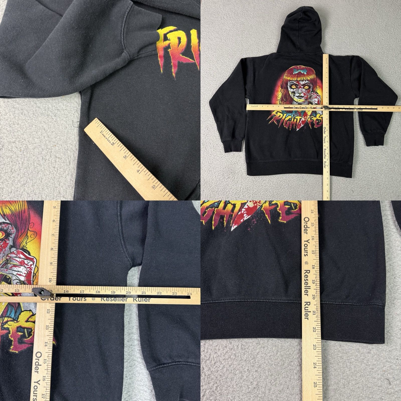Vintage Six Flags Fright Fest Hoodie Adult M Black Mens Halloween Horror Vintage Rare Sweatshirt Size US M / EU 48-50 / 2 - 8 Thumbnail