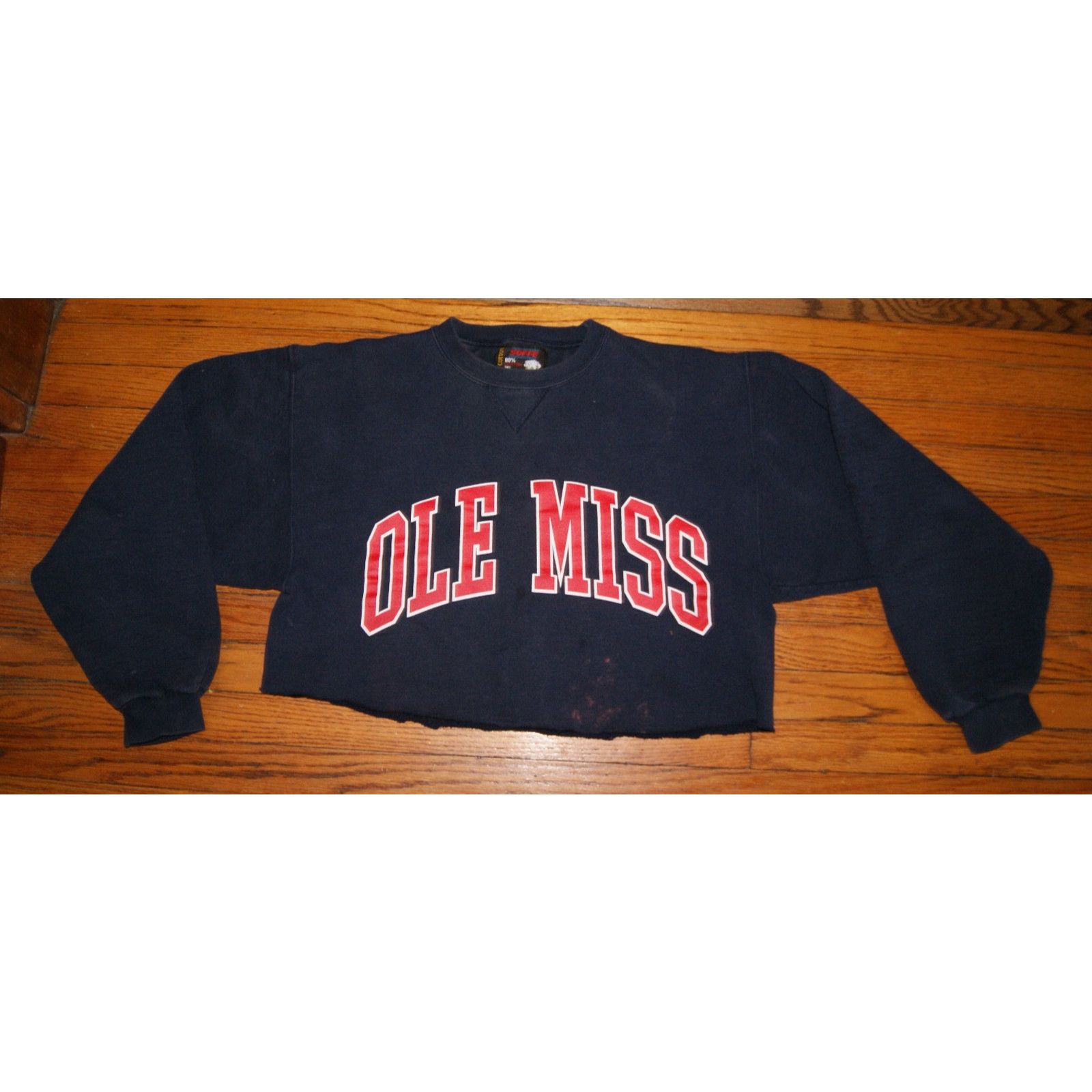 Soffe VTG OLE MISS Rebels Womens M Midriff Cut Off Sweatshirt USA Size M / US 6-8 / IT 42-44 - 1 Thumbnail