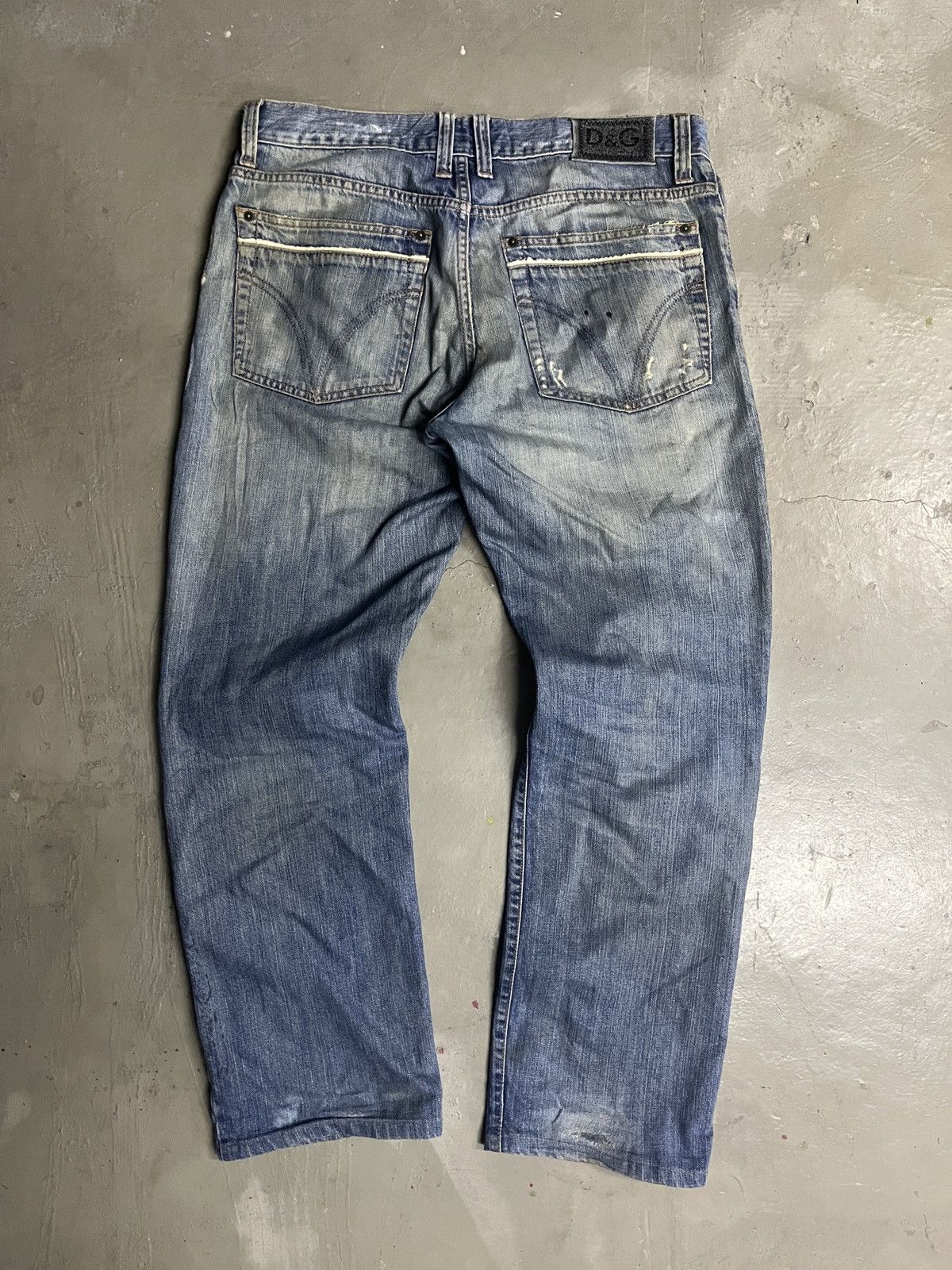 Dolce & Gabbana Vintage D&G Destroyed Mud Wash Patchwork Boro Jeans Size US 36 / EU 52 - 2 Thumbnail