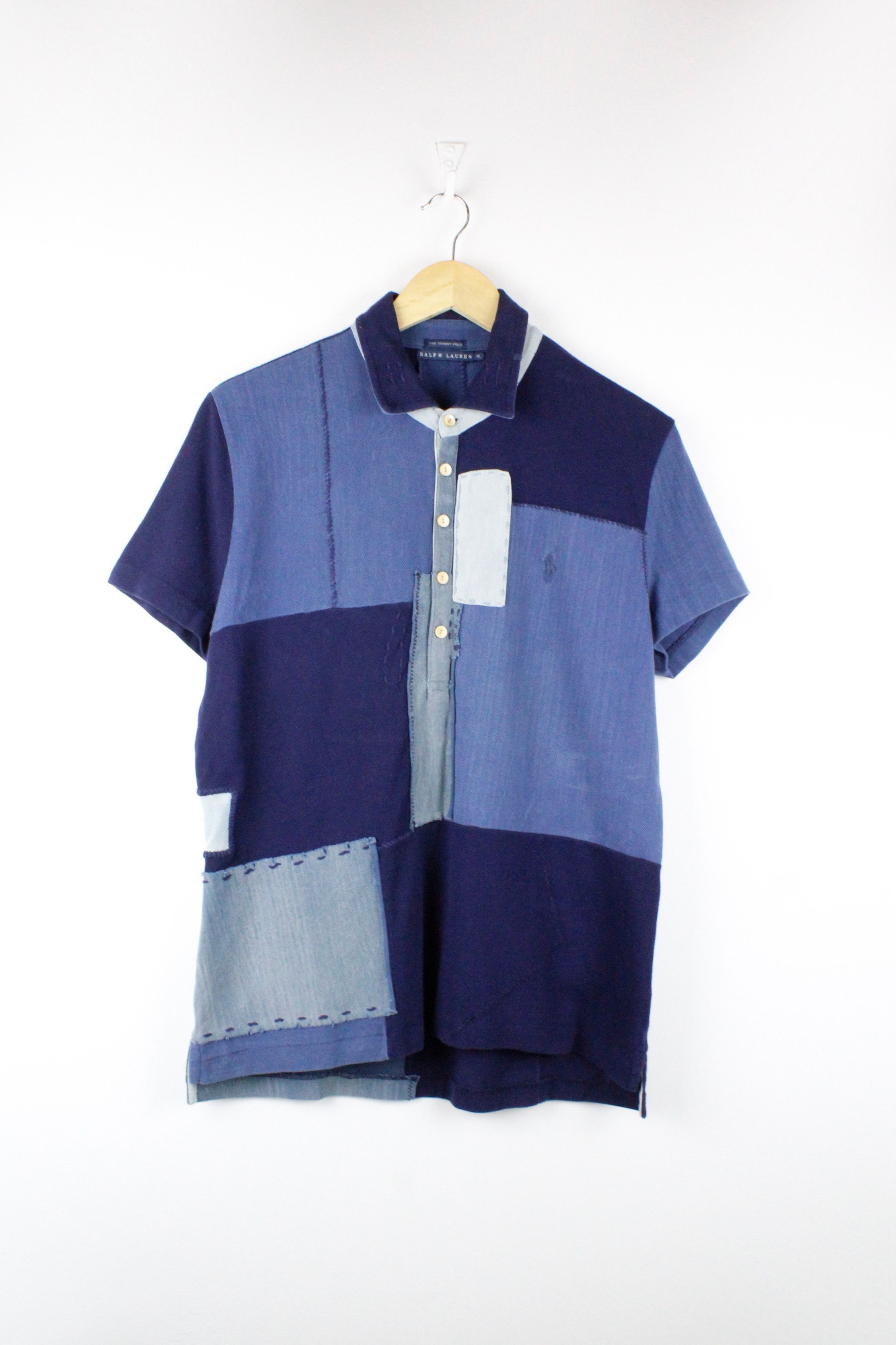 Polo Ralph Lauren Polo Ralph Lauren Logo Indigo Boro Patchwork Polo Shirt Size US M / EU 48-50 / 2 - 1 Thumbnail