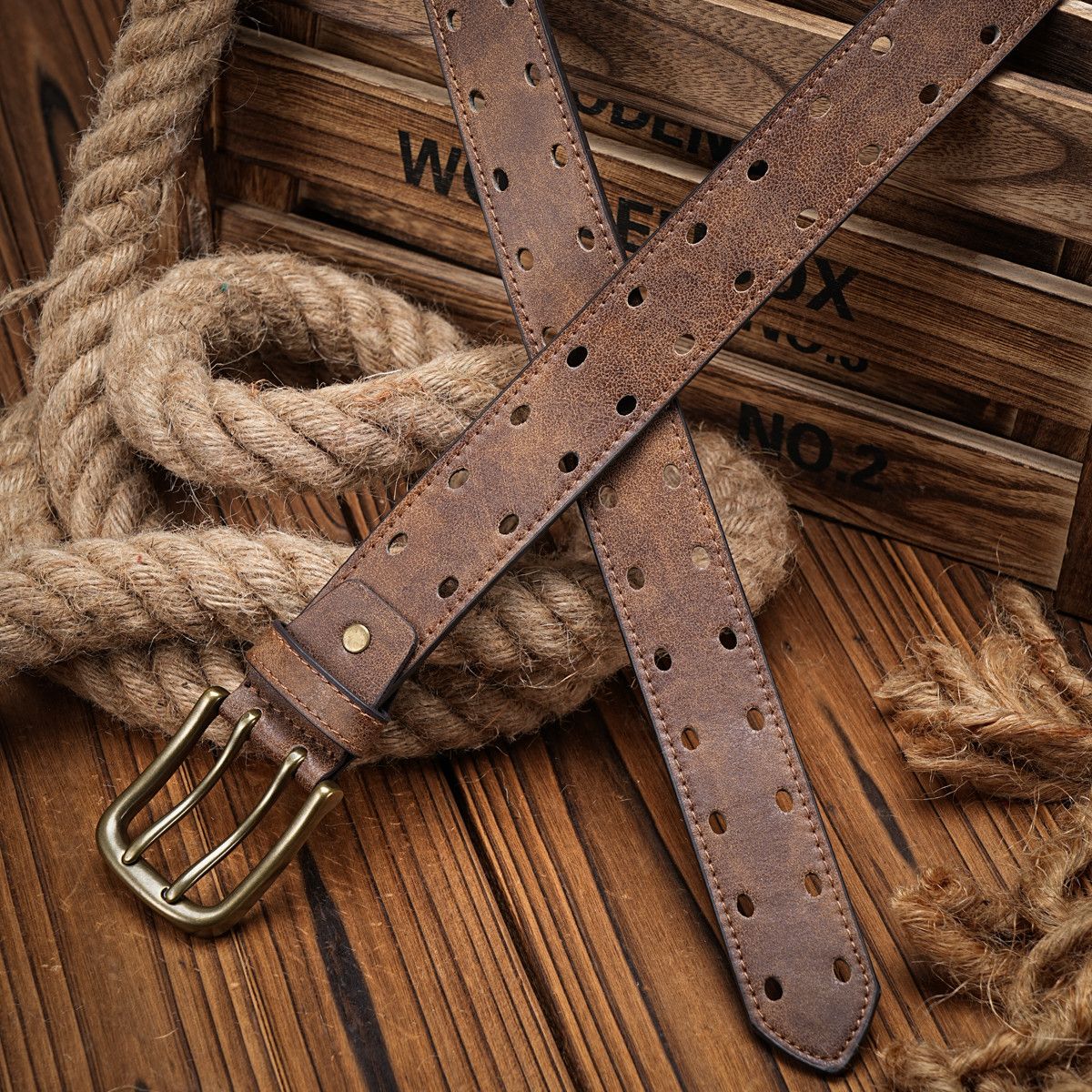Japanese Brand Double Pin Buckle Belt Size ONE SIZE - 2 Thumbnail