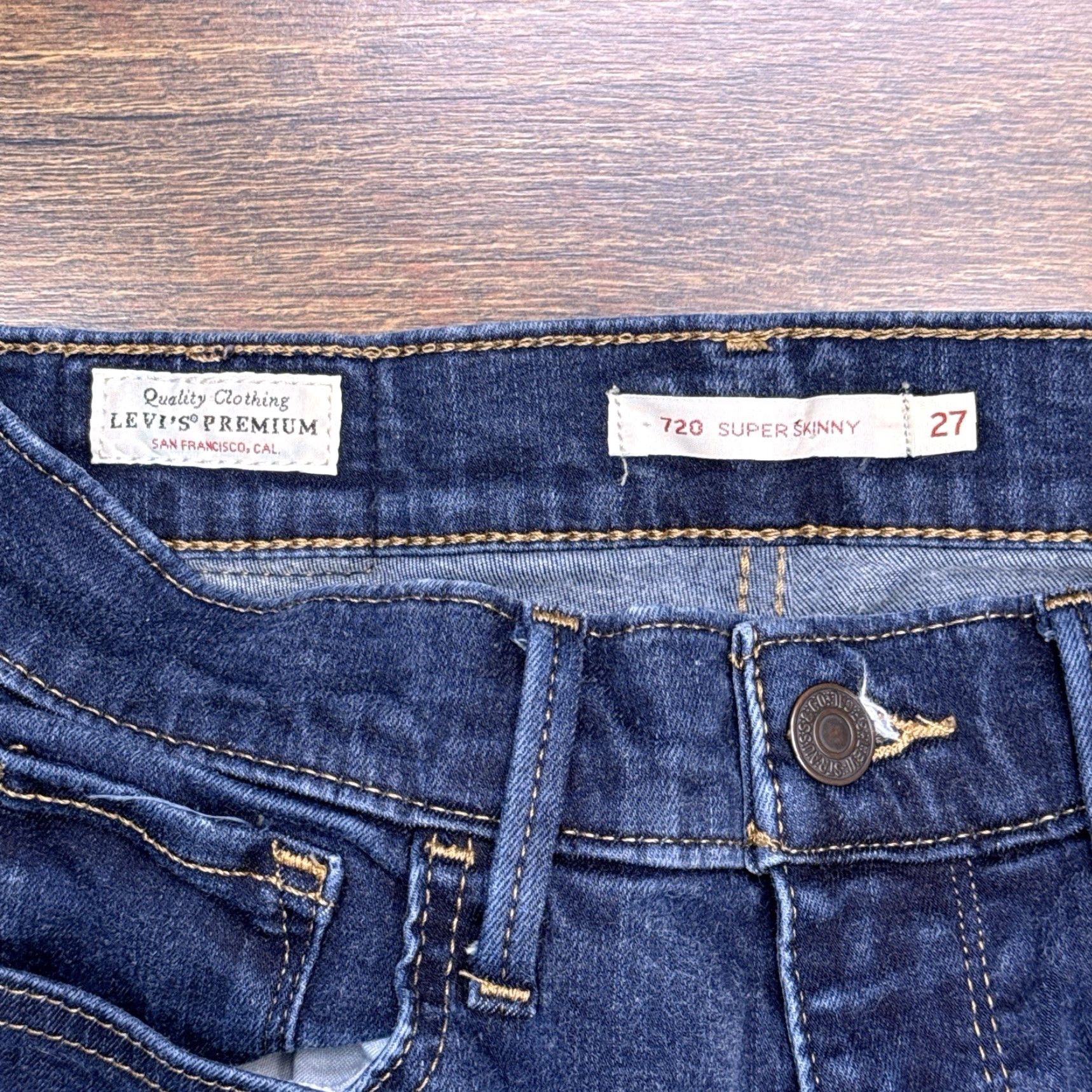 Levi's Levi's 720 Premium Super Skinny Jeans Women 27 Mid Rise Stretch Denim Blue Slim Regular 5-Pocket Jeans Size 27" / US 4 / IT 40 - 4 Thumbnail