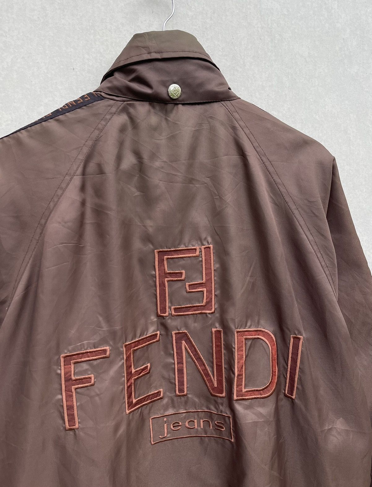 Fendi 🔥Vintage Fendi Roma Big Logo With Hidden Hoodie Light Jacket Size US XL / EU 56 / 4 - 9 Thumbnail