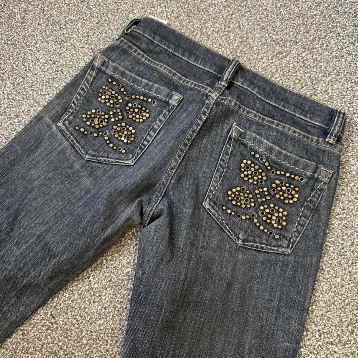 Beauty Beast 🔥🔥 Bcbg Maxazria Dark Wash Rhinestone Denim Size 27" / US 4 / IT 40 - 4 Thumbnail