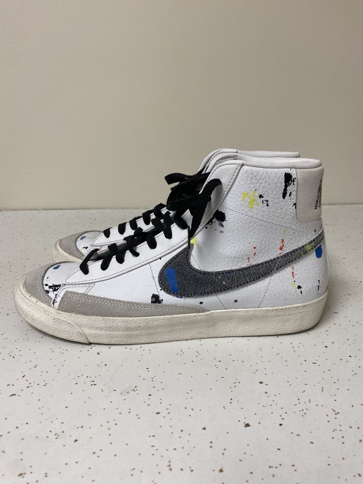 Nike Nike ‘77 Blazer Mid White Paint Splatter Sneakers Shoes Y2K Size US 10 / EU 43 - 4 Thumbnail