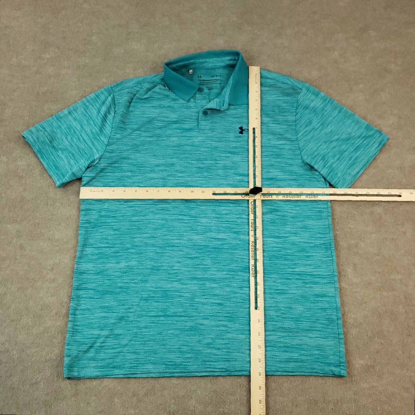 Under Armour Under Armour Polo Shirt Men L Blue Striped Short Sleeve Collared Button Performance Golf Casual Stretch Polyester Spandex Logo Size US L / EU 52-54 / 3 - 2 Thumbnail