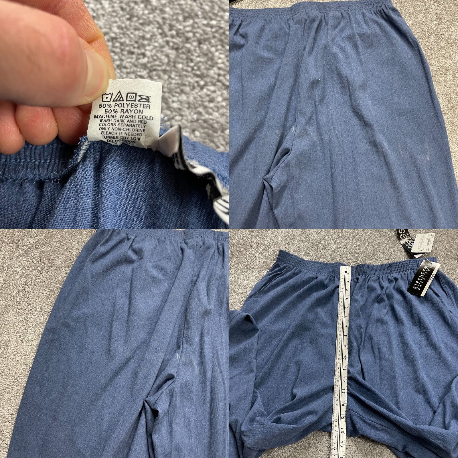Vintage Briggs Dress Pants Women 22W Blue Tapered High Rise Elastic Waist 34x28 NWD New Size 34" / US 12 / IT 48 - 8 Thumbnail