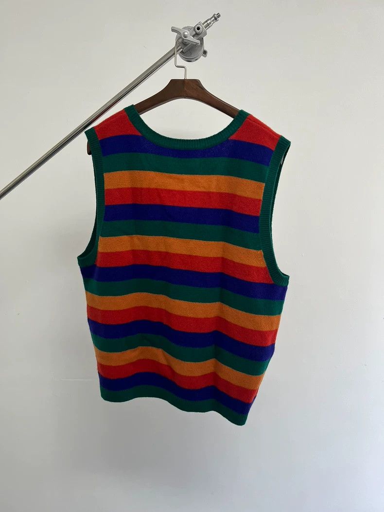 Dries Van Noten dries van noten Coloured knitted waistcoat vest Size US XL / EU 56 / 4 - 5 Thumbnail