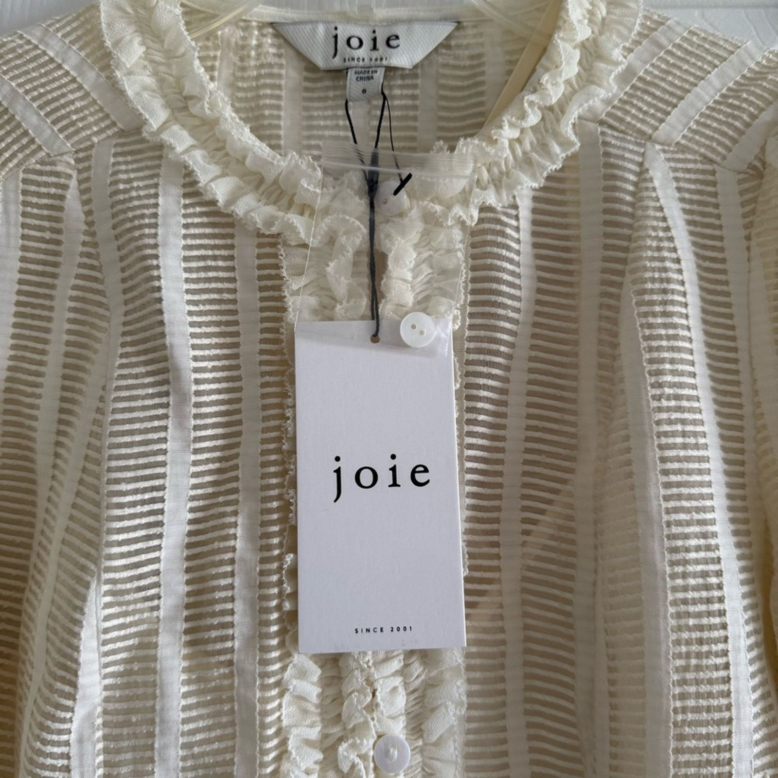 Joie NWT! Joie Jayden Cream Women's Top, Size 0 Size XS / US 0-2 / IT 36-38 - 7 Thumbnail