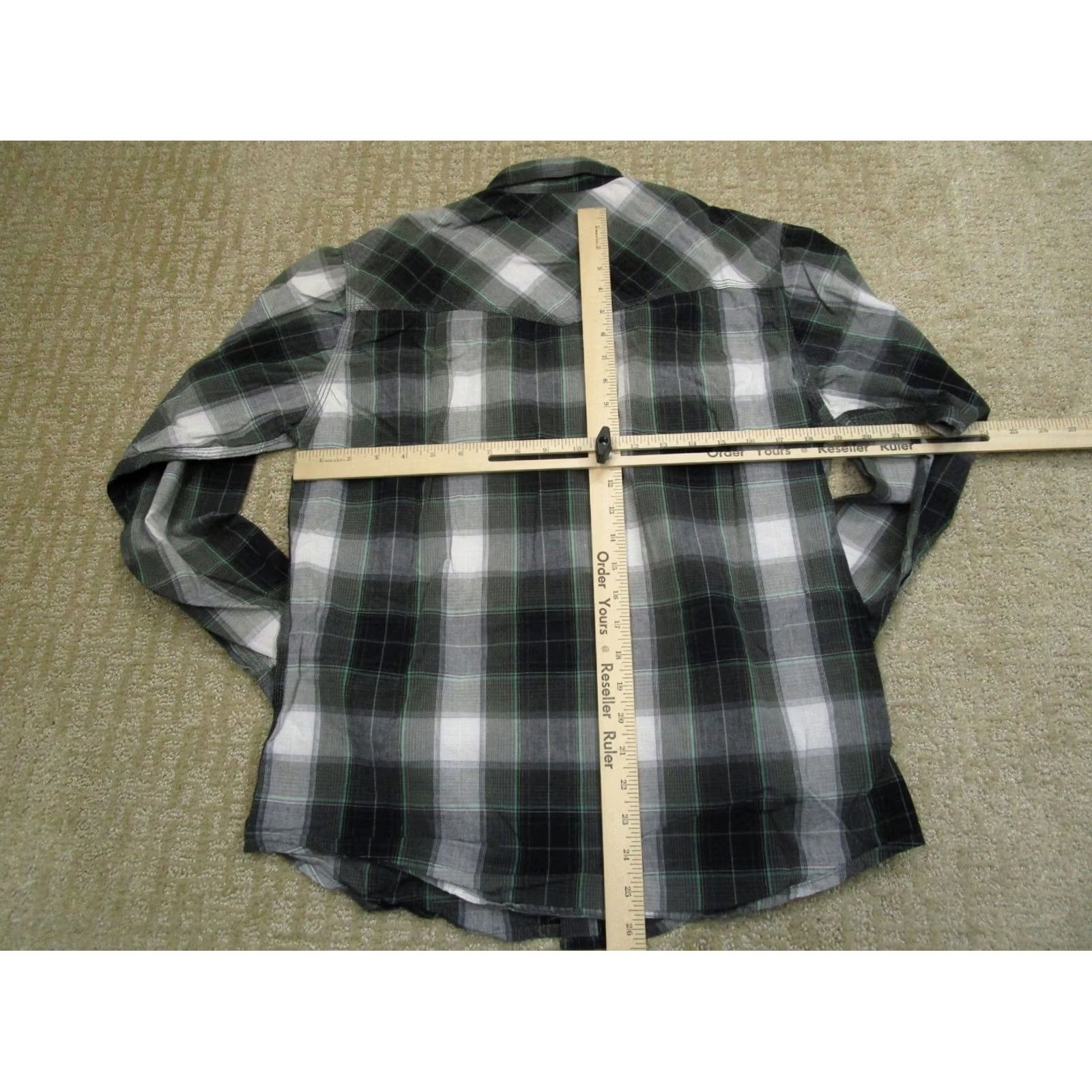 Wrangler Wrangler Shirt Men M Gray Plaid Pearl Snap Western Long Sleeve Size US M / EU 48-50 / 2 - 4 Thumbnail