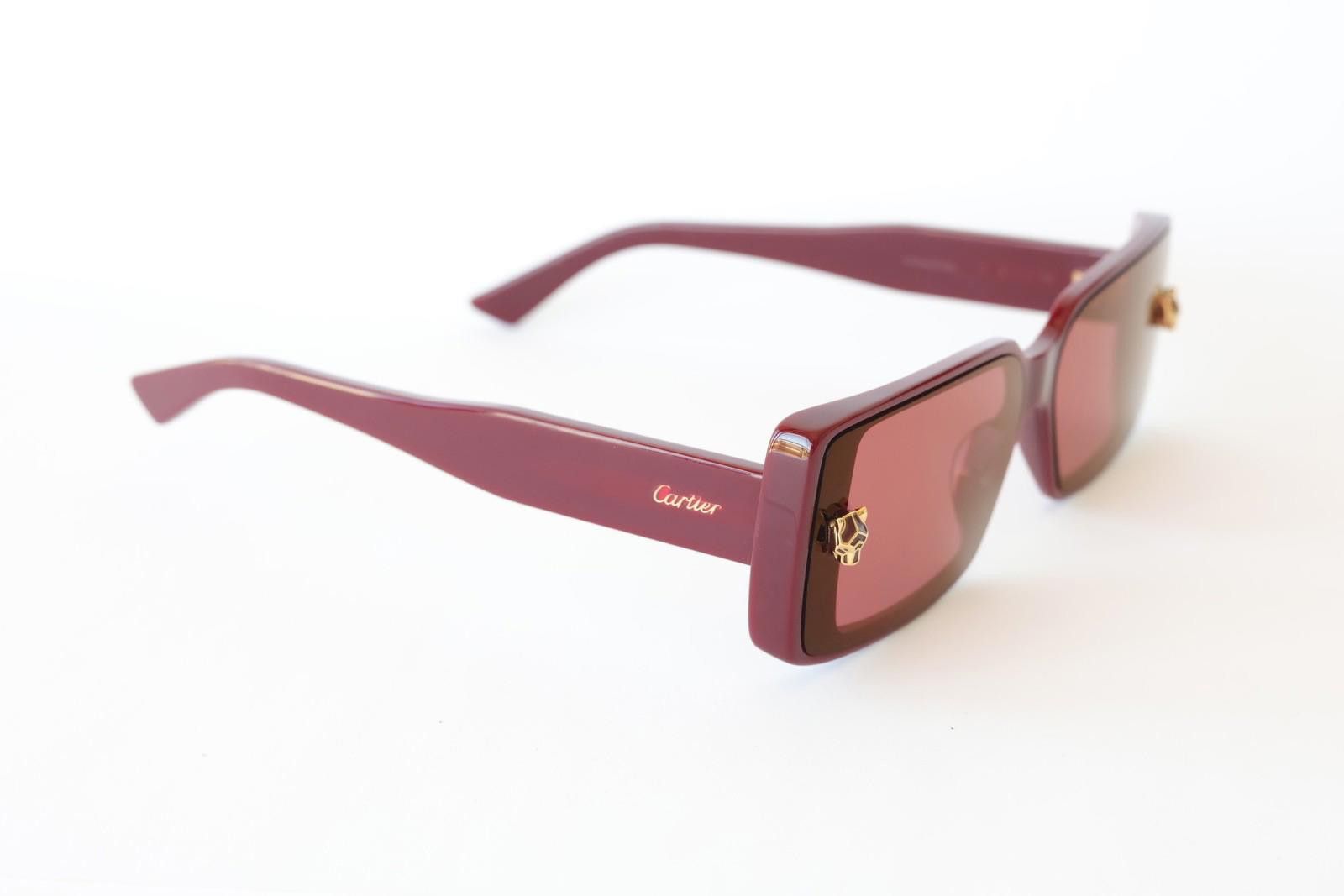 Cartier New Cartier eyewear sunglasses CT0358S 004 burgundy red Size ONE SIZE - 7 Thumbnail