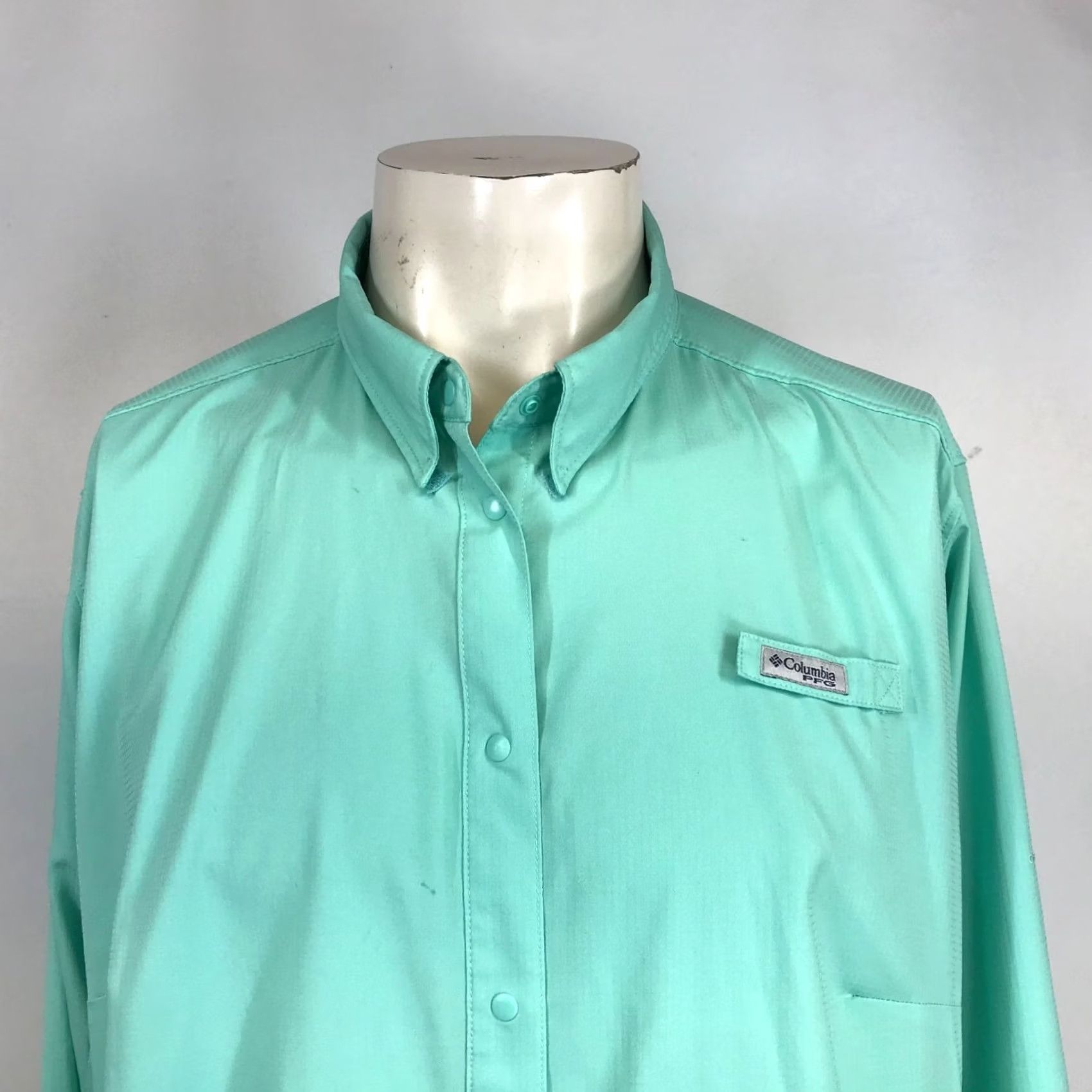 Vintage COLUMBIA GREEN LONG SLEEVE PFG SHIRT MENS 2X Size US XXL / EU 58 / 5 - 2 Thumbnail