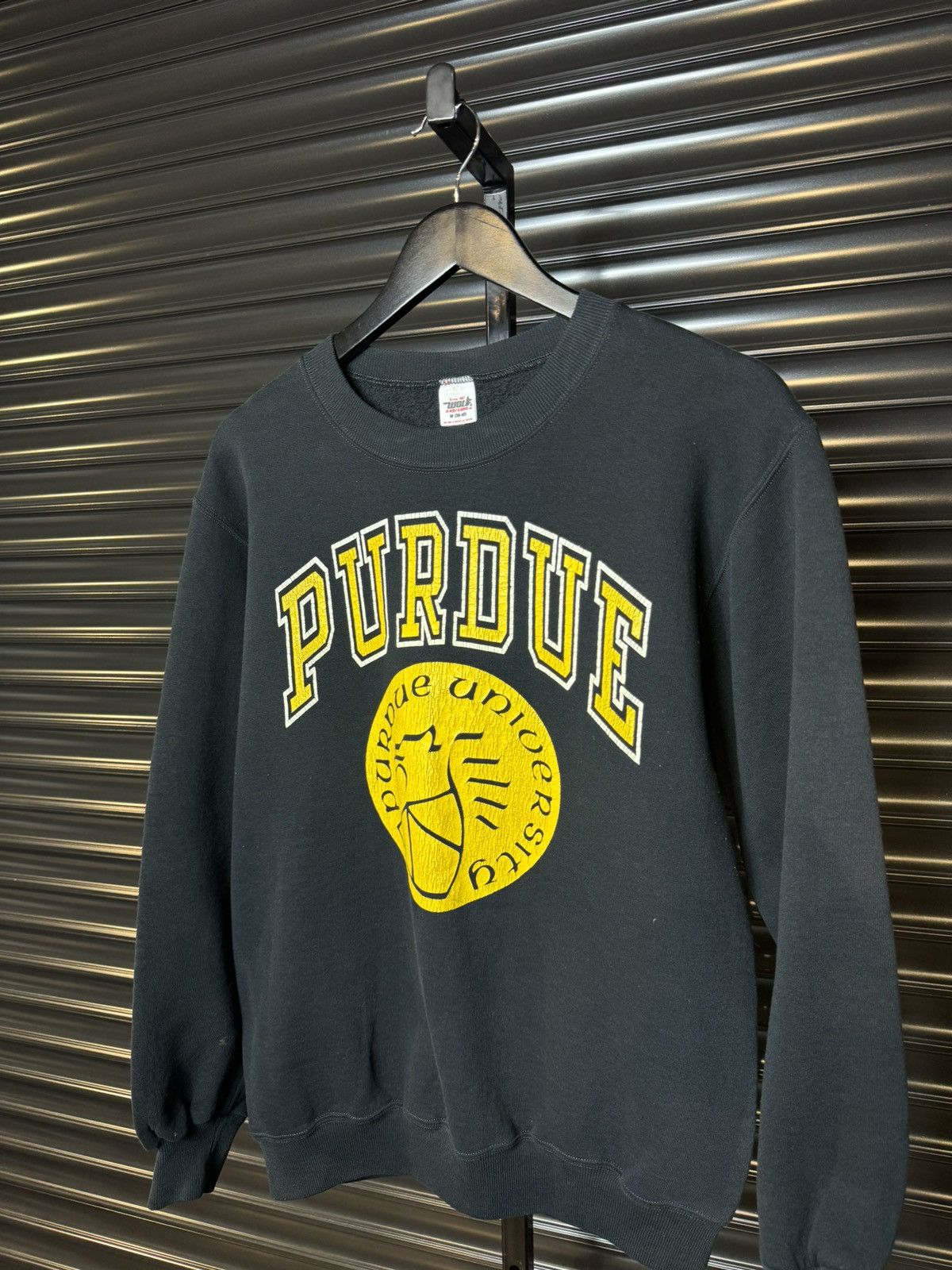 Tultex Vintage 90s Purdue University Black Crewneck - Medium Size US M / EU 48-50 / 2 - 2 Thumbnail