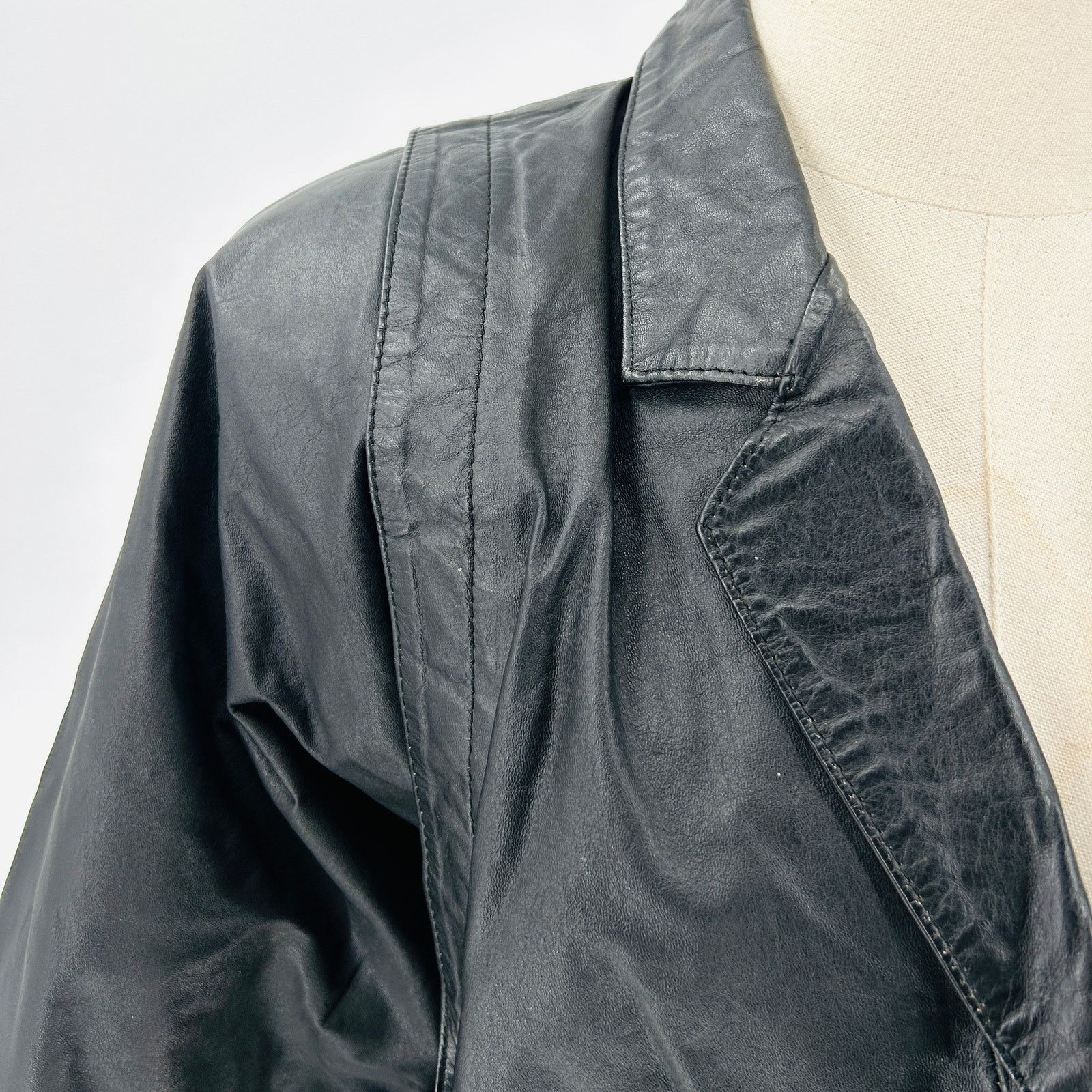 Vintage Vintage 80s Black Argentina Leather Retro Punk Jacket Size L / US 10 / IT 46 - 3 Thumbnail