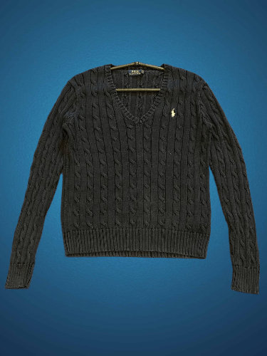 Polo Ralph Lauren Polo Ralph Lauren Cable-Knit V-Neck Jumper Size M Size M / US 6-8 / IT 42-44 - 1 Thumbnail