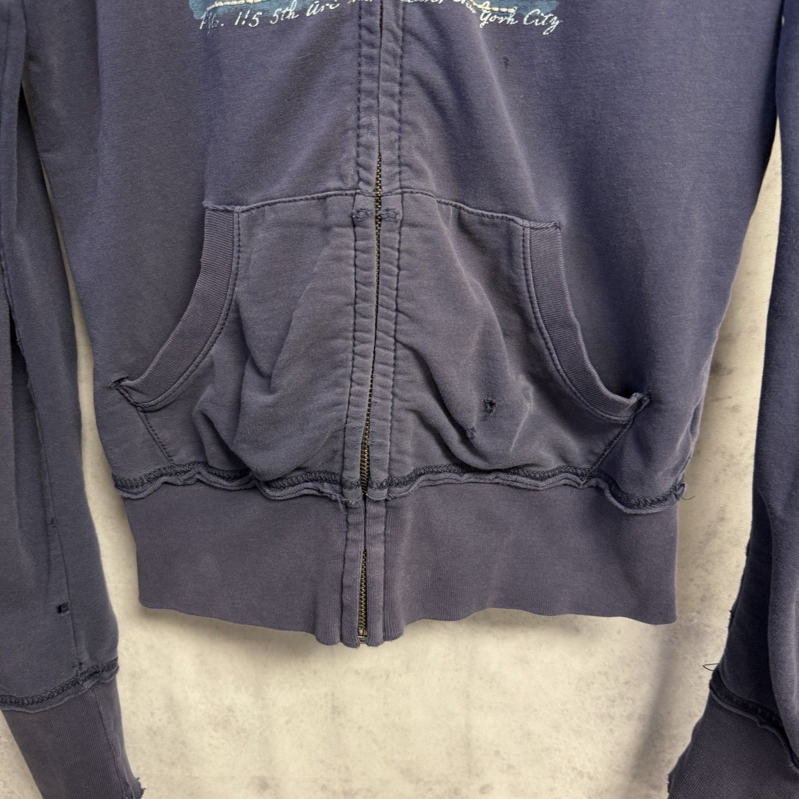 Ralph Lauren Polo Jeans Company Hoodie Womens XS 17x22.5 Blue Flag Embroi Size XS / US 0-2 / IT 36-38 - 4 Thumbnail