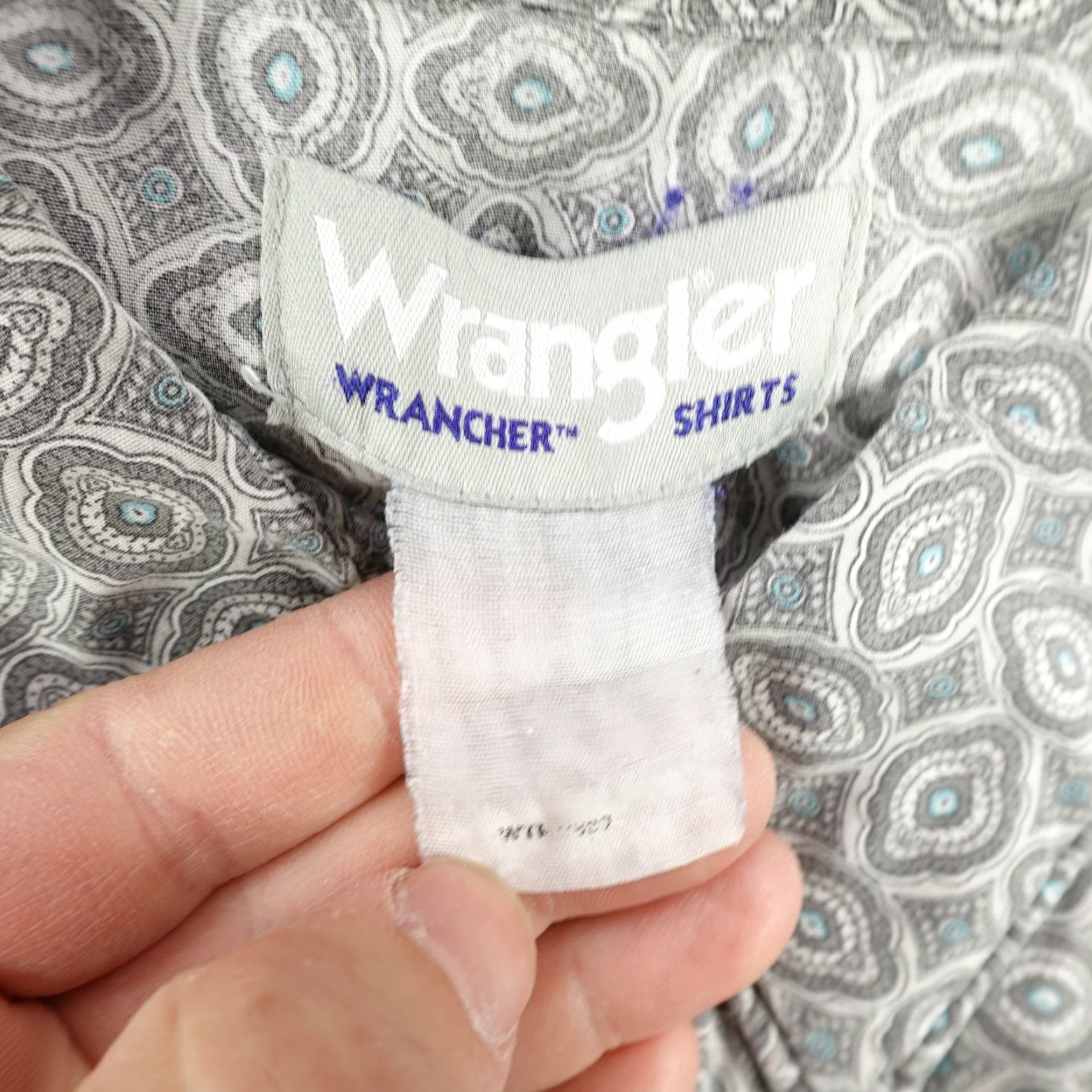 Wrangler Wrangler Shirt Mens XL Gray Western Pearl Snap Geometric Print Rodeo Cowboy Size US XL / EU 56 / 4 - 7 Thumbnail
