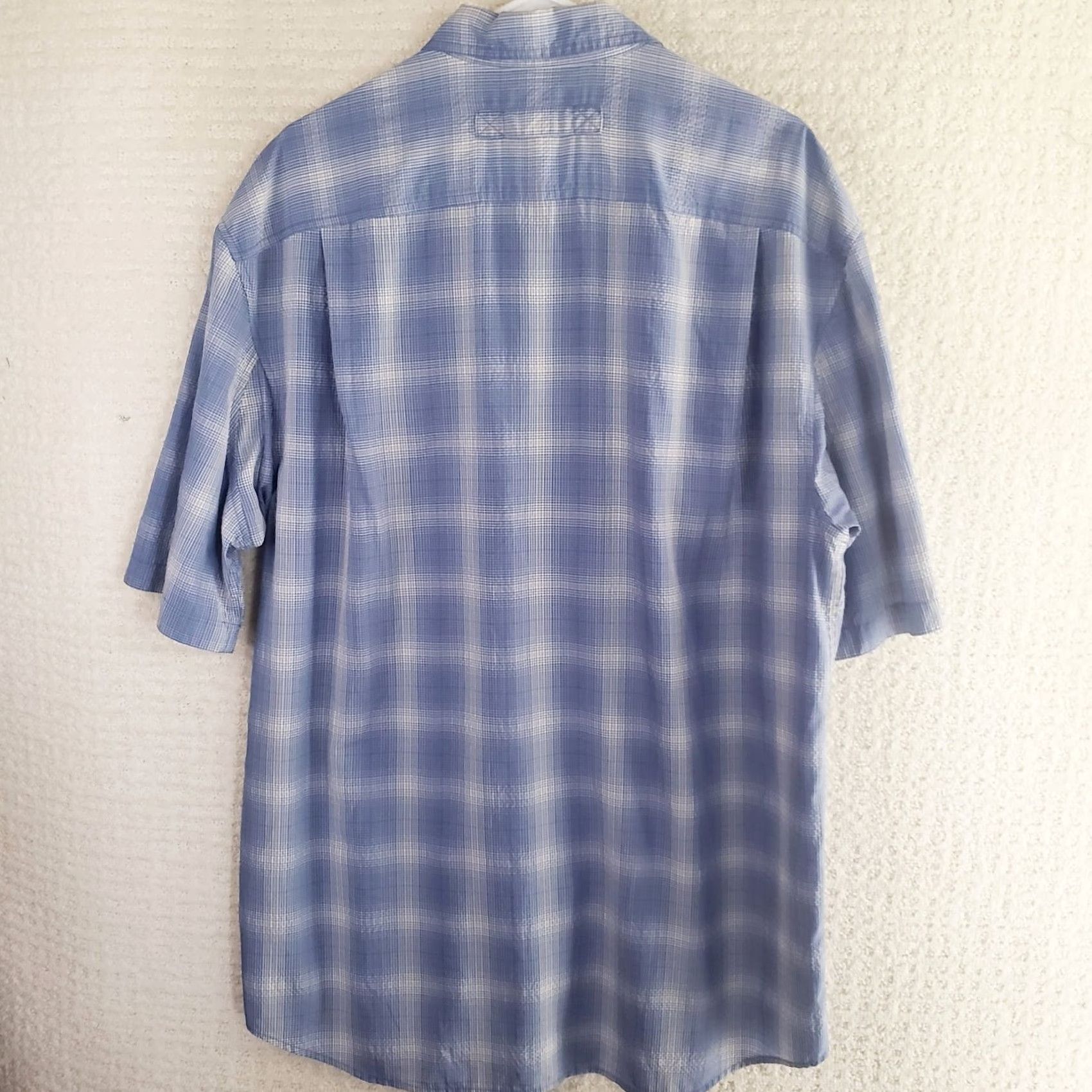 Vintage Duluth Shirt Button-Up Plaid Blue Short Sleeve Mens Large Tall LT Nylon Pocket Logo Casual Outdoor Fishing - Men’s Button-Front Front Pocket Size US L / EU 52-54 / 3 - 5 Thumbnail
