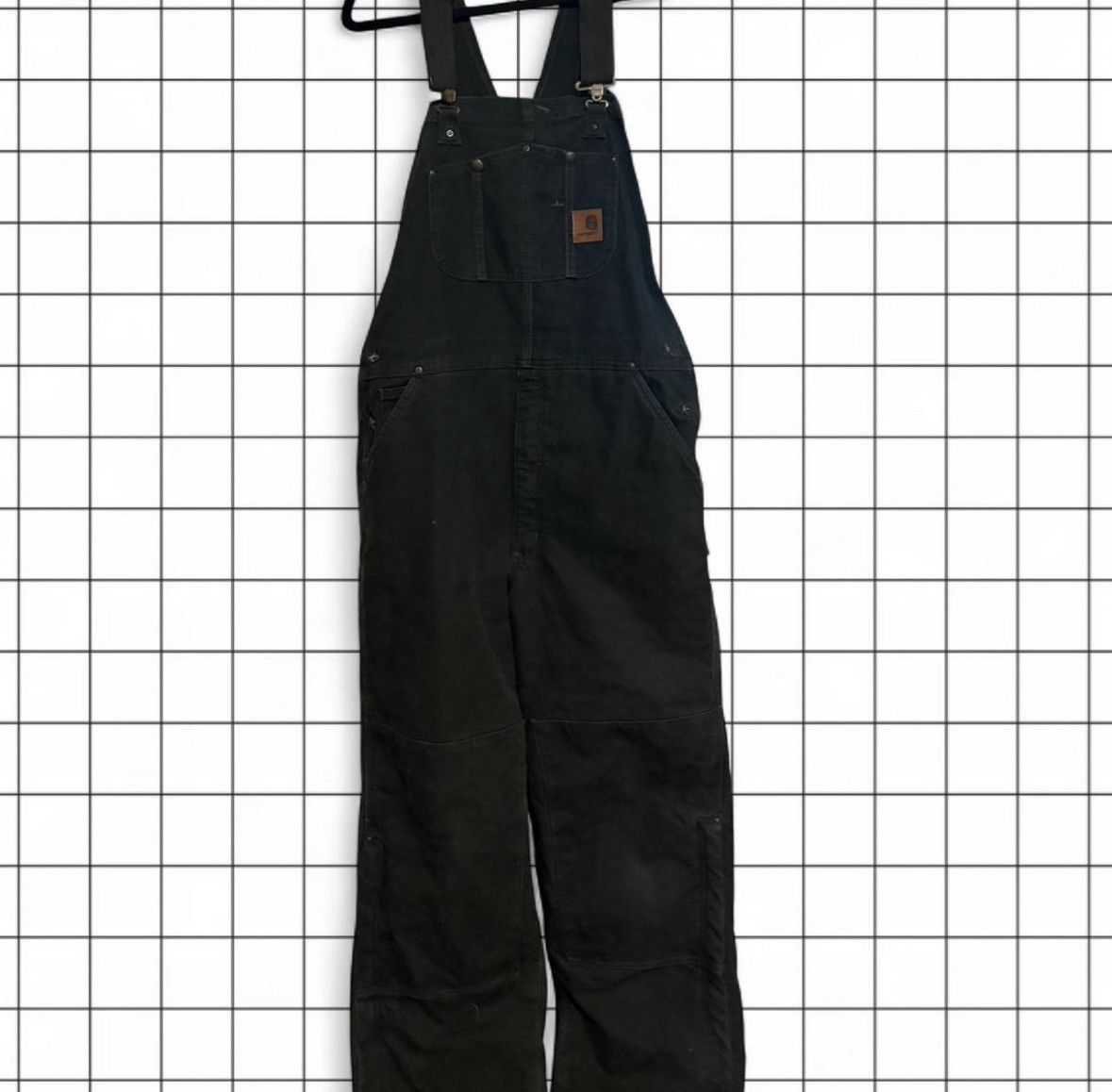 Carhartt Vintage Olive Green Carhartt Overall Bibs Size US L / EU 52-54 / 3 - 2 Thumbnail