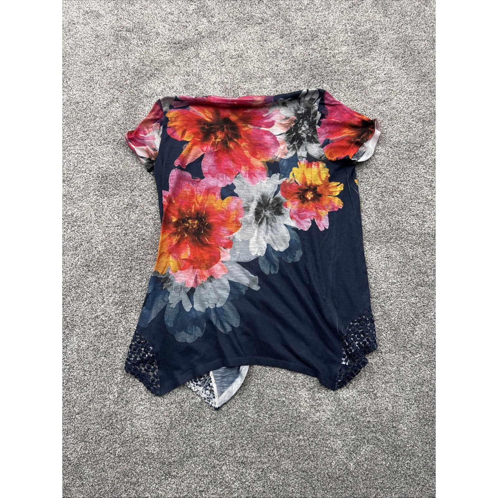 Other Floral Handkerchief Hem Tunic Womens Medium Boho Chic Artsy Size M / US 6-8 / IT 42-44 - 6 Thumbnail