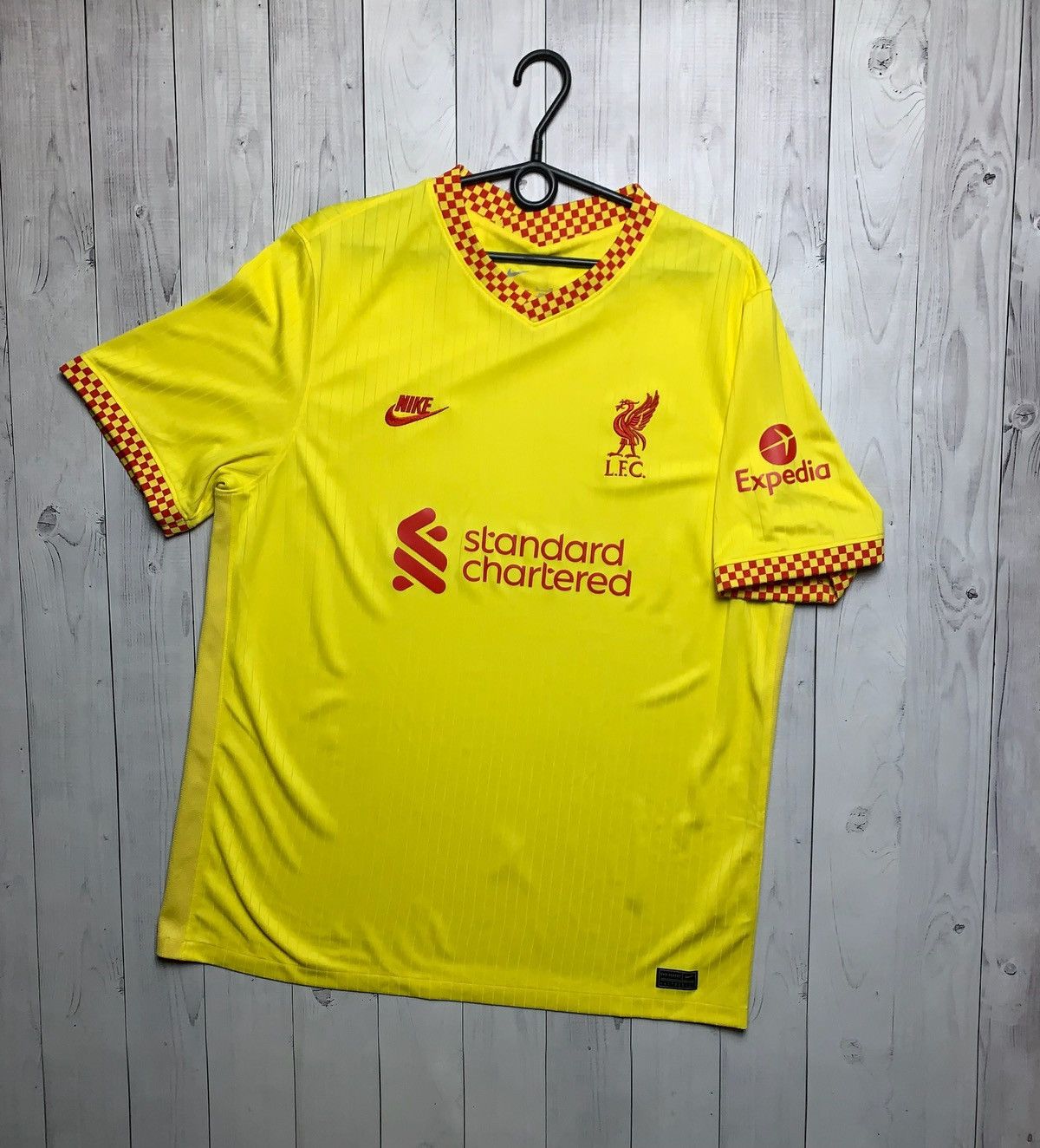 Nike × Vintage Nike Liverpool soccer jersey yellow size XL rare Size US XL / EU 56 / 4 - 1 Thumbnail