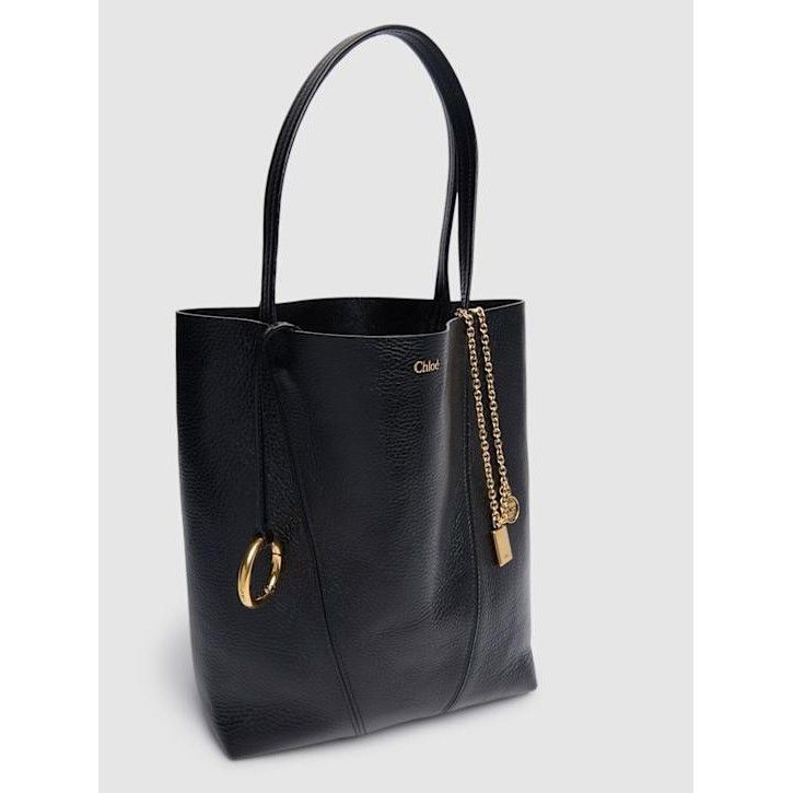 Chloe Chloe Medium Spin Black Grain Leather Tote Bag New & Authent Size ONE SIZE - 2 Thumbnail