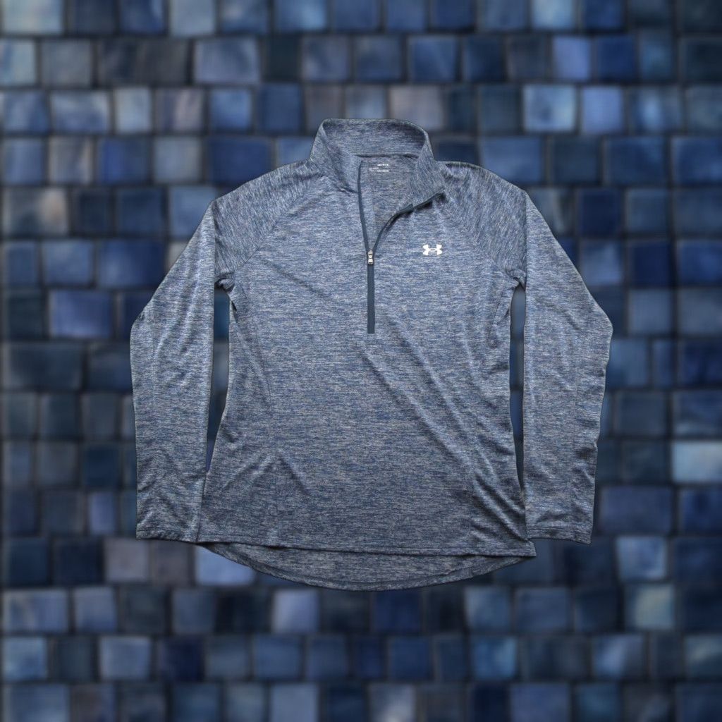 Under Armour Under Armour HeatGear Loose TechTwist 1/2 Zip Long Sleeve Pullover Shirt L Blue Size L / US 10 / IT 46 - 1 Thumbnail